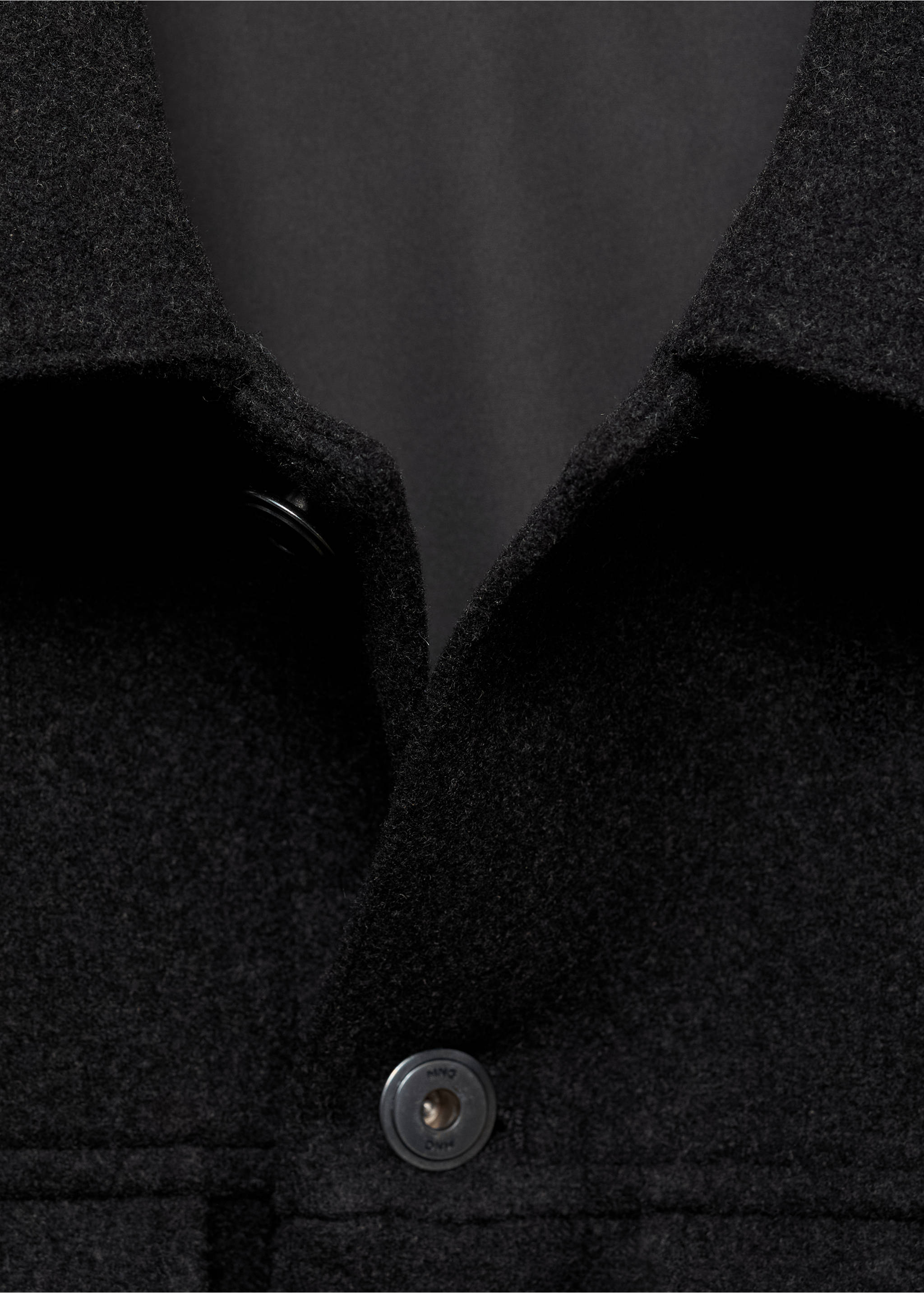 Regular-fit wool jacket - Details of the article 8, Charcoal. Ref: 87010582-00.