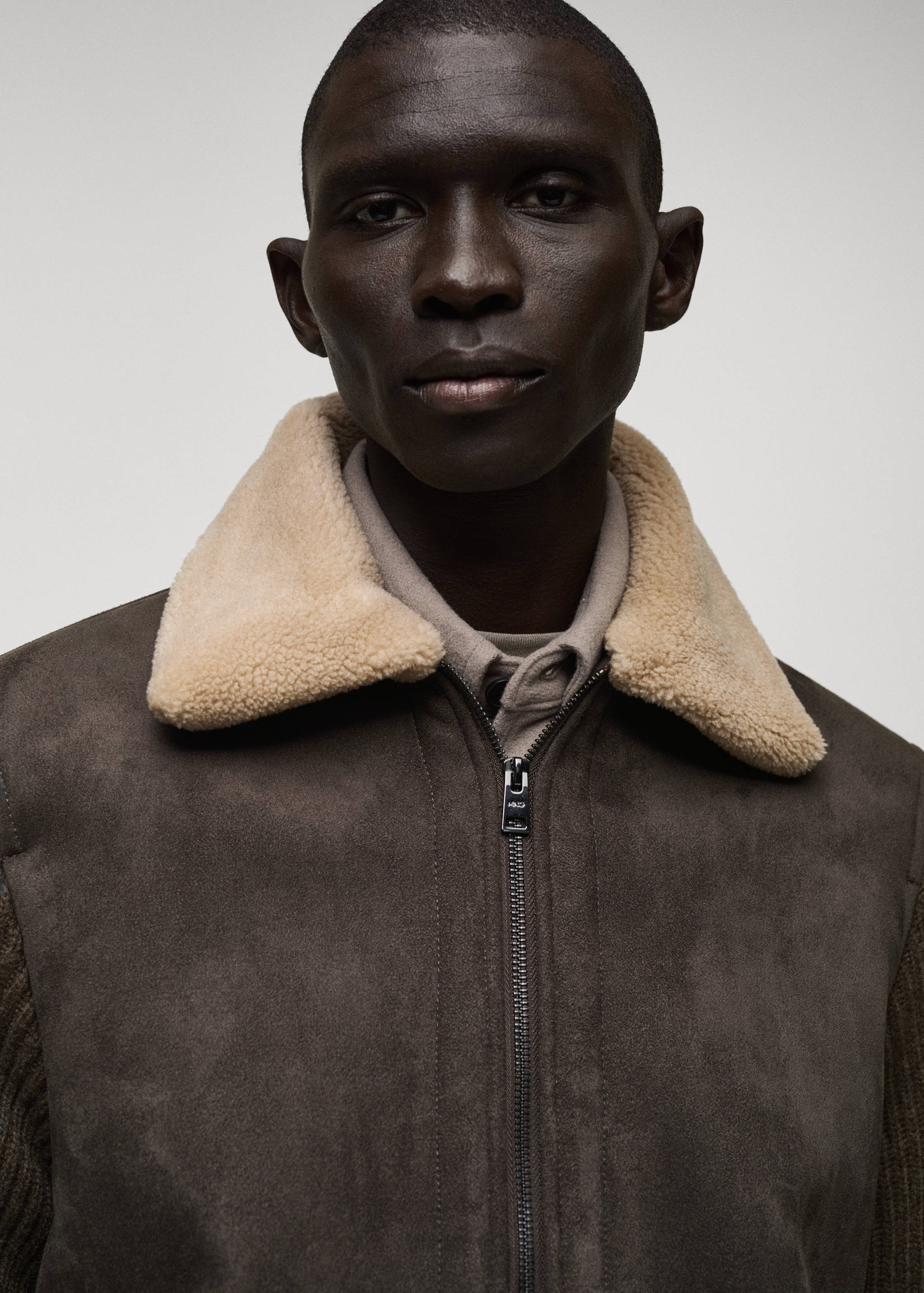 Faux-shearling suede jacket - Details of the article 1