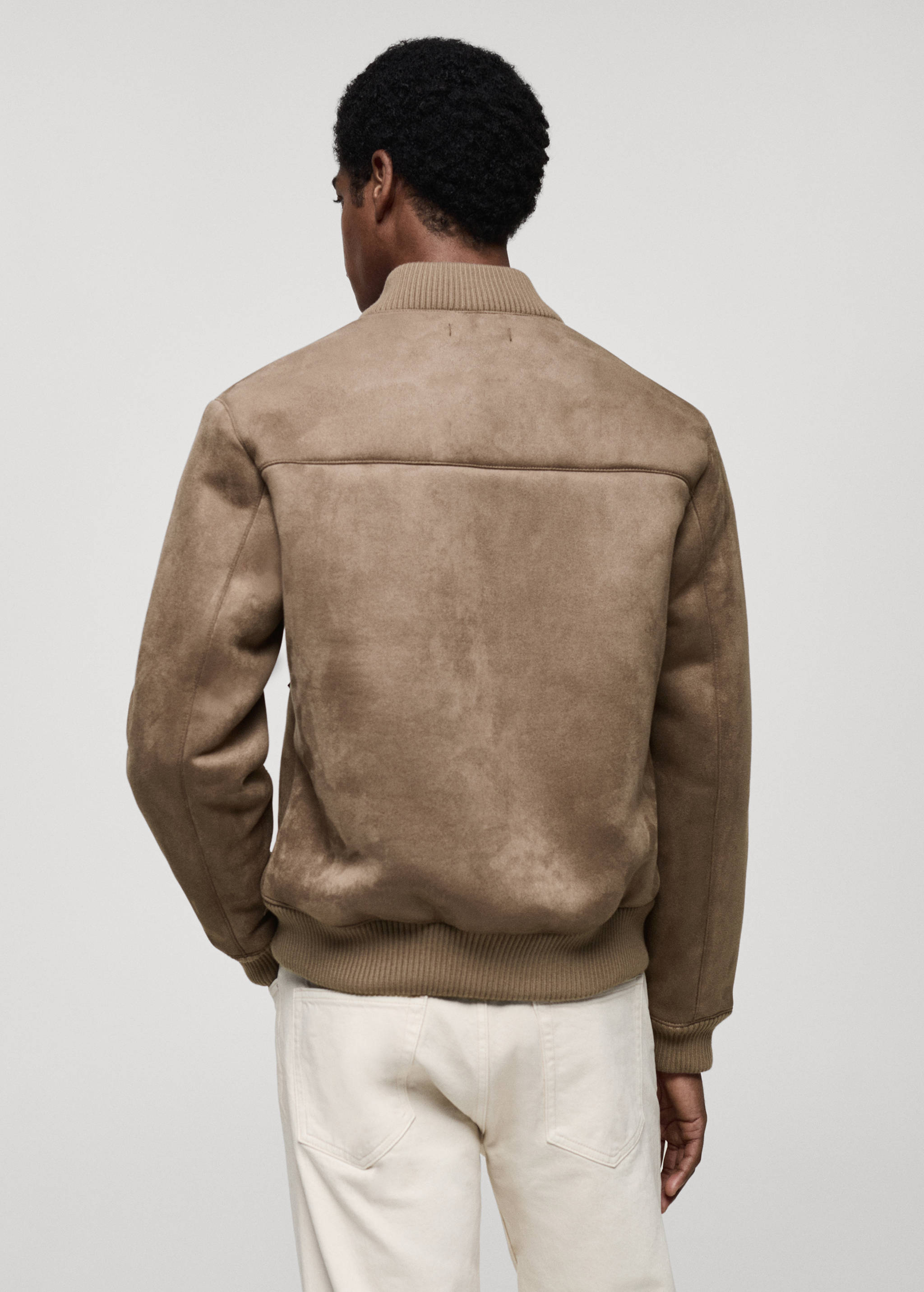 Suede-effect bomber jacket - Reverse of the article