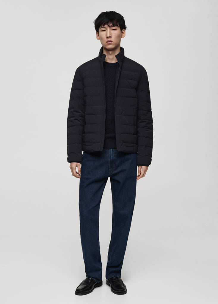 Quilted jacket with down and feather filling — Dark Navy