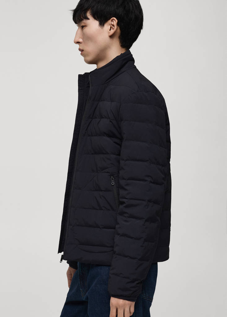 Quilted jacket with down and feather filling — Dark Navy