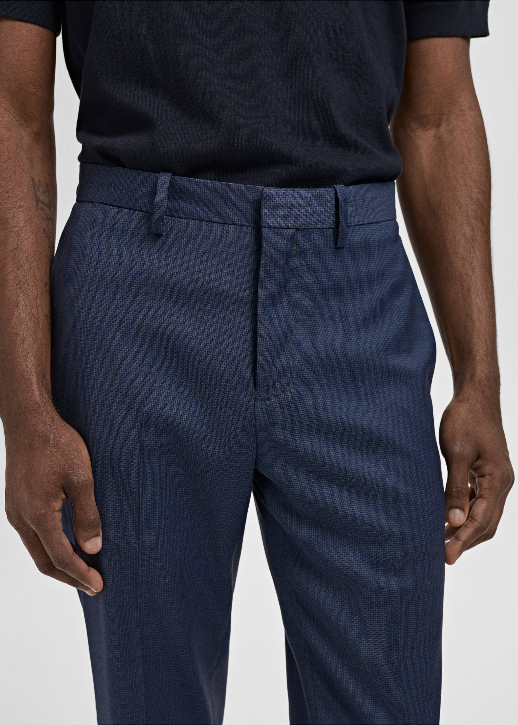 Süper slim fit streç kumaştan kumaş pantolon - Ürün detayı 1, Mürekkep Mavisi. Ref: 87010590-00.