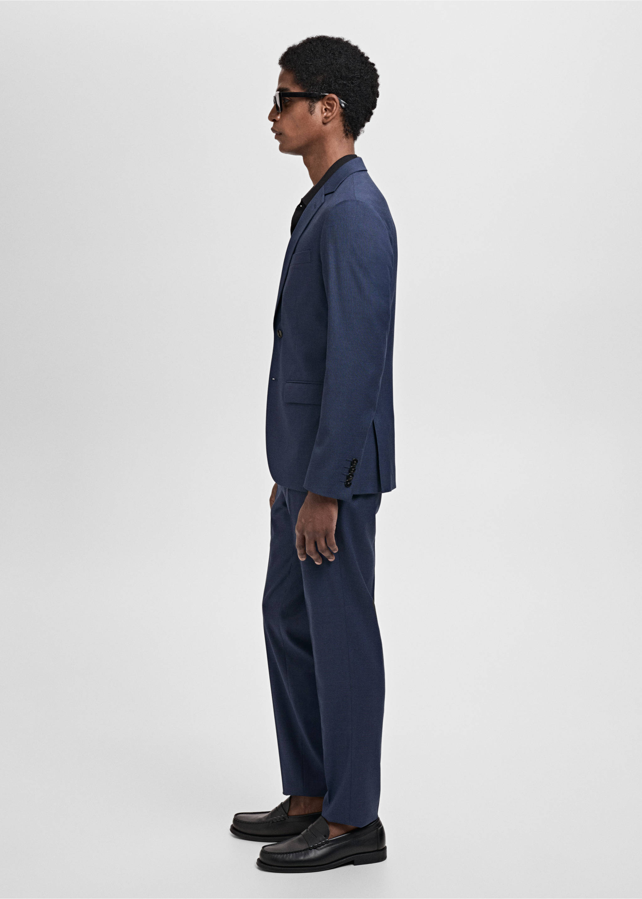 Süper slim fit streç kumaştan kumaş pantolon - Ürün detayı 3, Mürekkep Mavisi. Ref: 87010590-00.