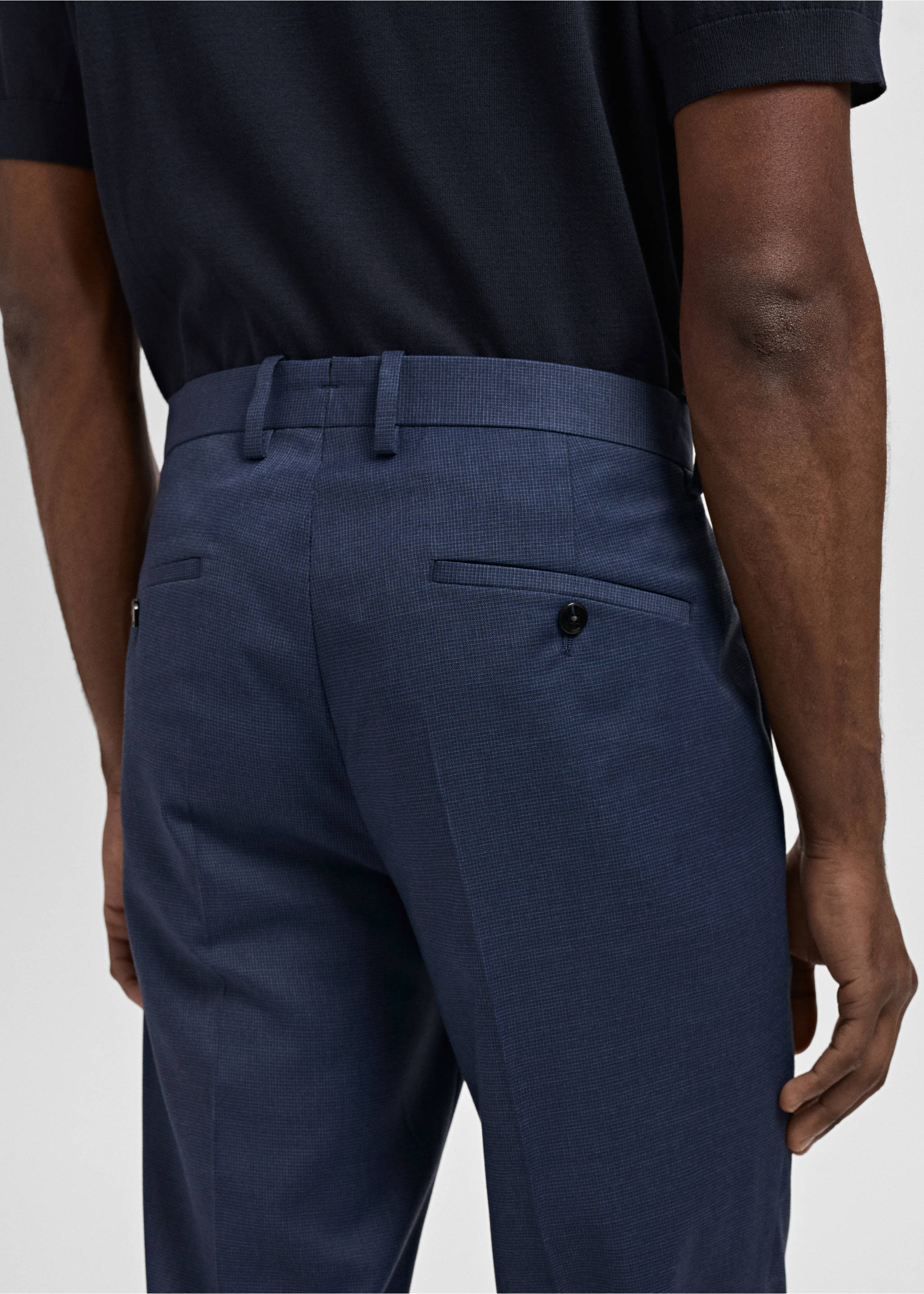 Süper slim fit streç kumaştan kumaş pantolon - Ürün detayı 2, Mürekkep Mavisi. Ref: 87010590-00.