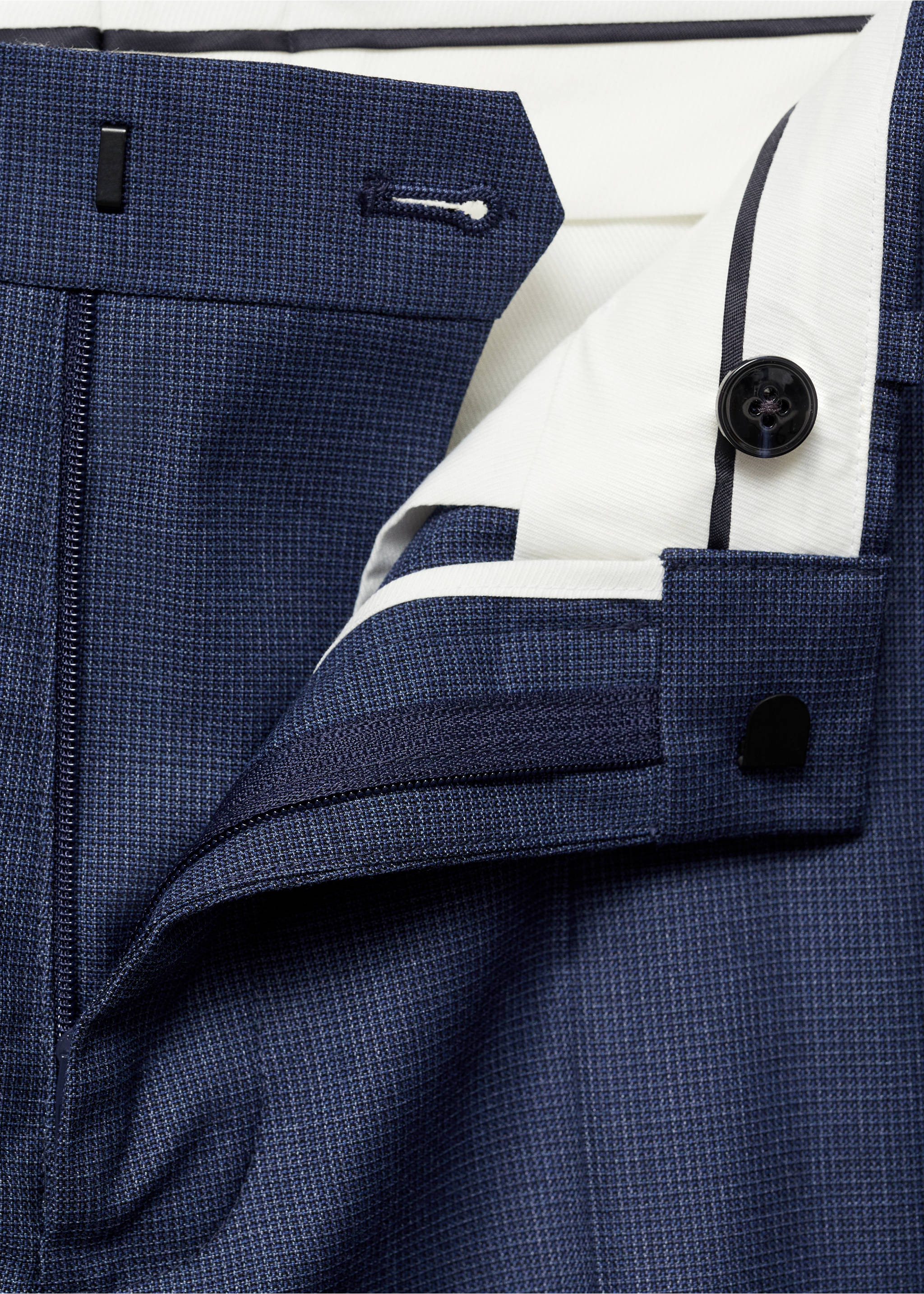 Süper slim fit streç kumaştan kumaş pantolon - Ürün detayı 8, Mürekkep Mavisi. Ref: 87010590-00.