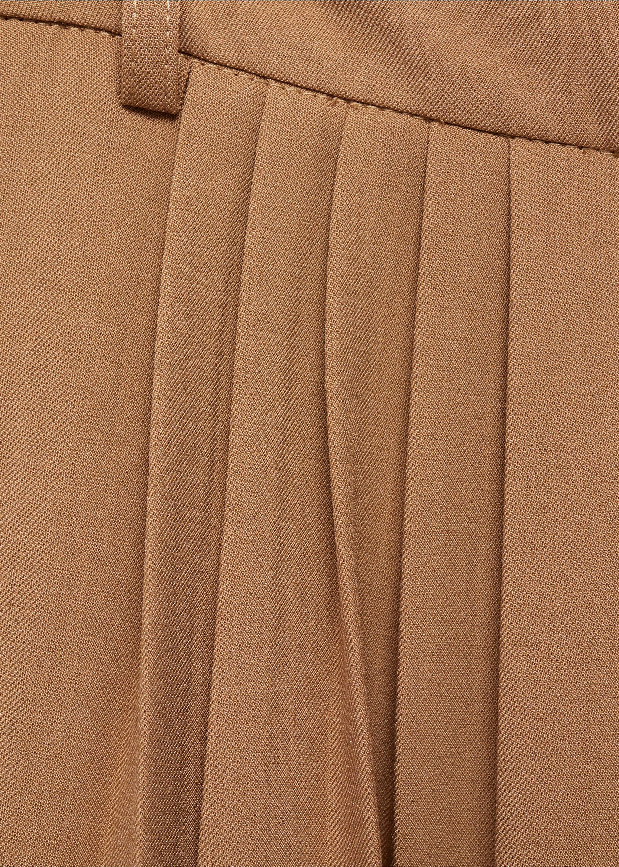 Wide leg pleated trousers - Details of the article 8, Medium Brown. Ref: 87010593-00.