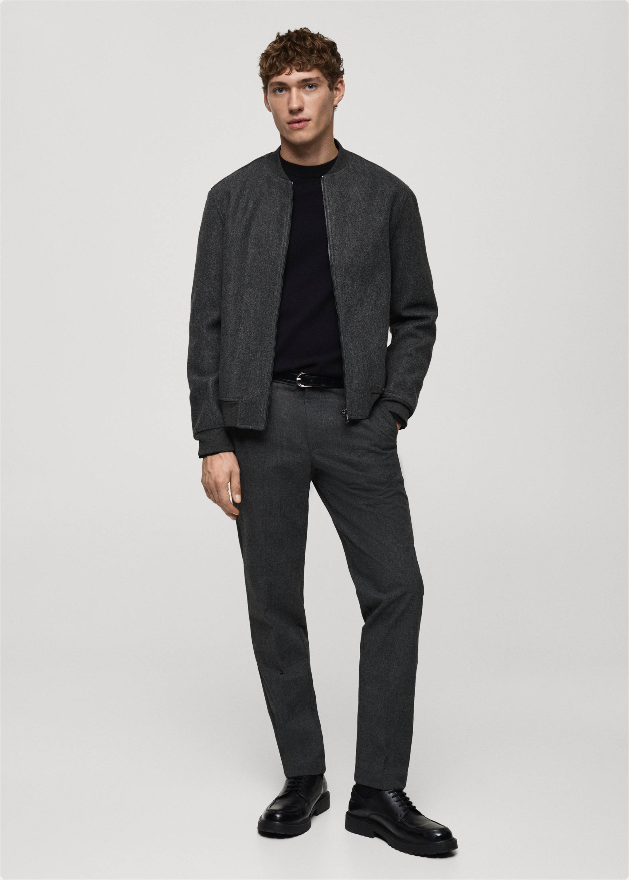 Bomber franela regular fit - Plano general