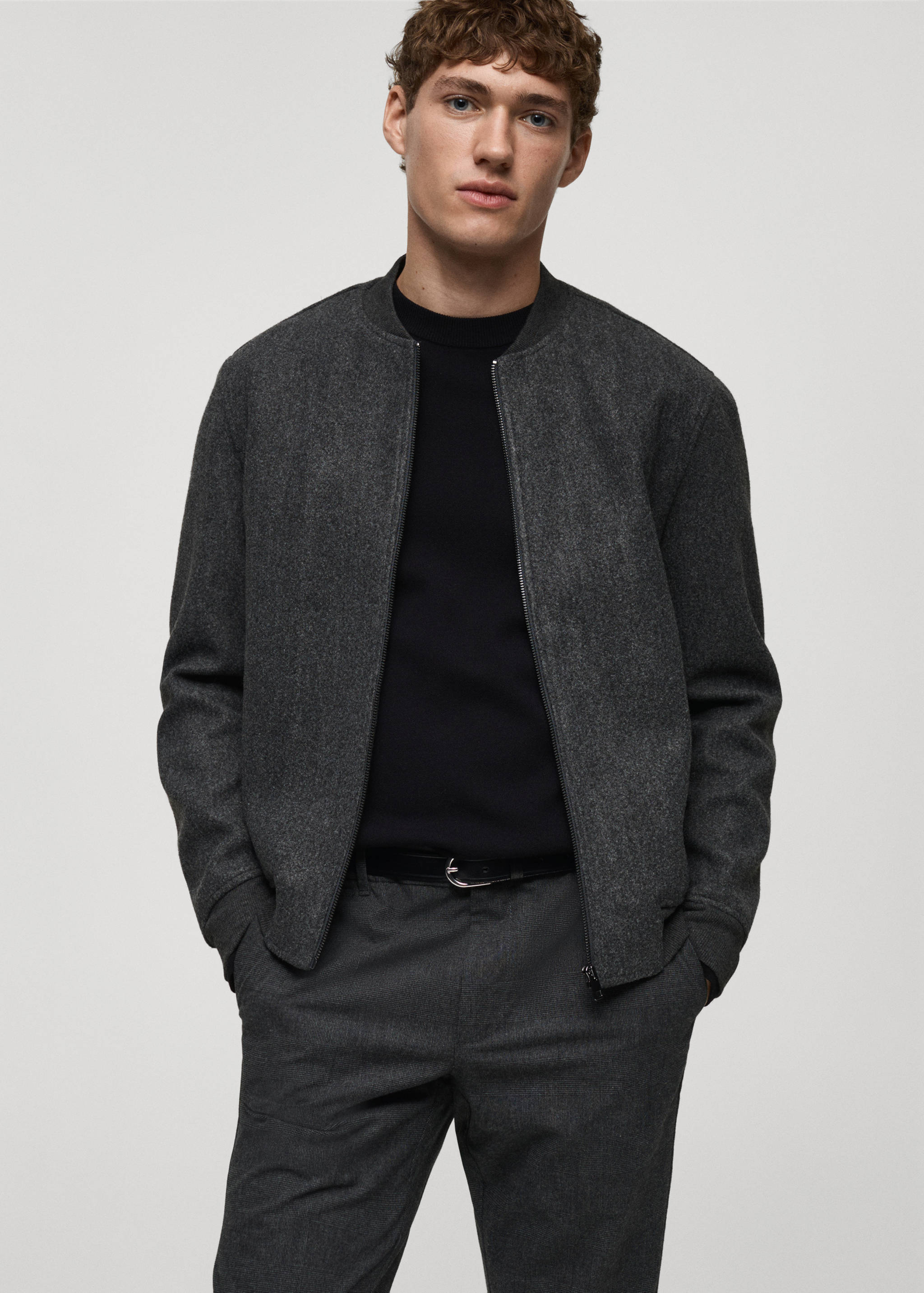 Bomber franela regular fit - Plano medio