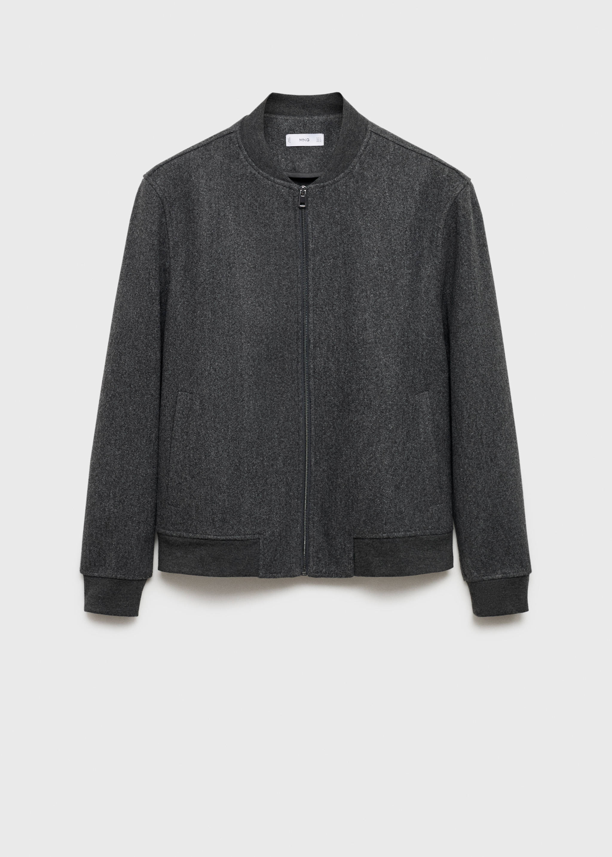 Regular-fit flannel bomber jacket - Article without model