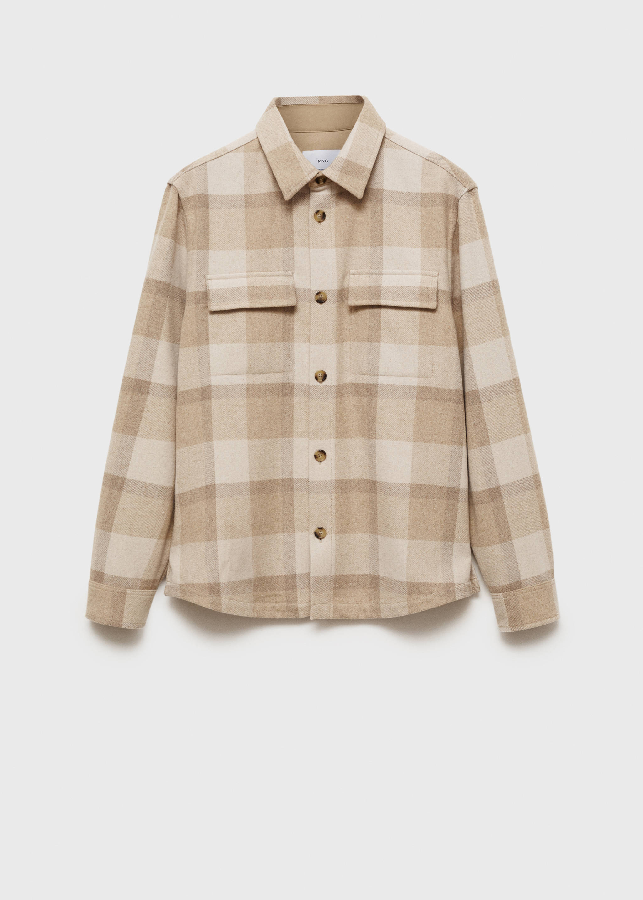 Check flannel wool overshirt - Article without model