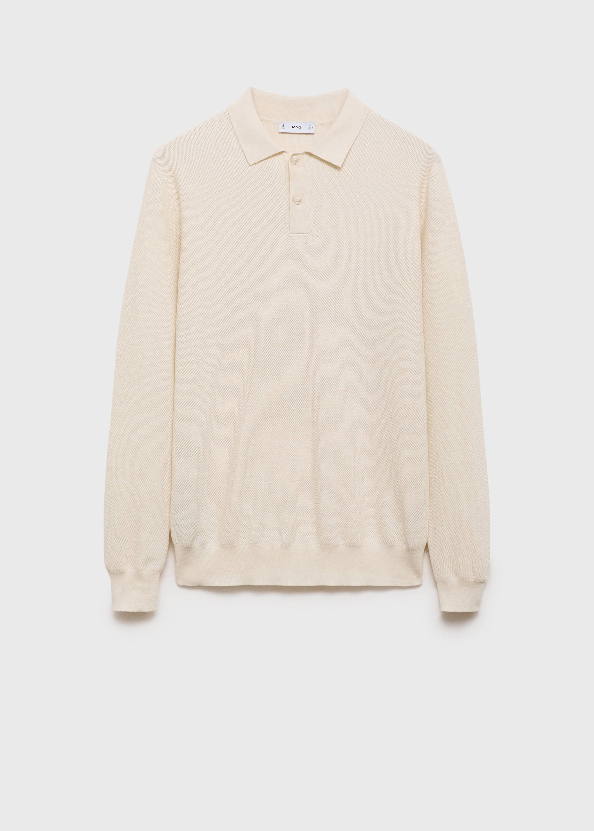 Micro-structured cotton knitted polo shirt - Article without model