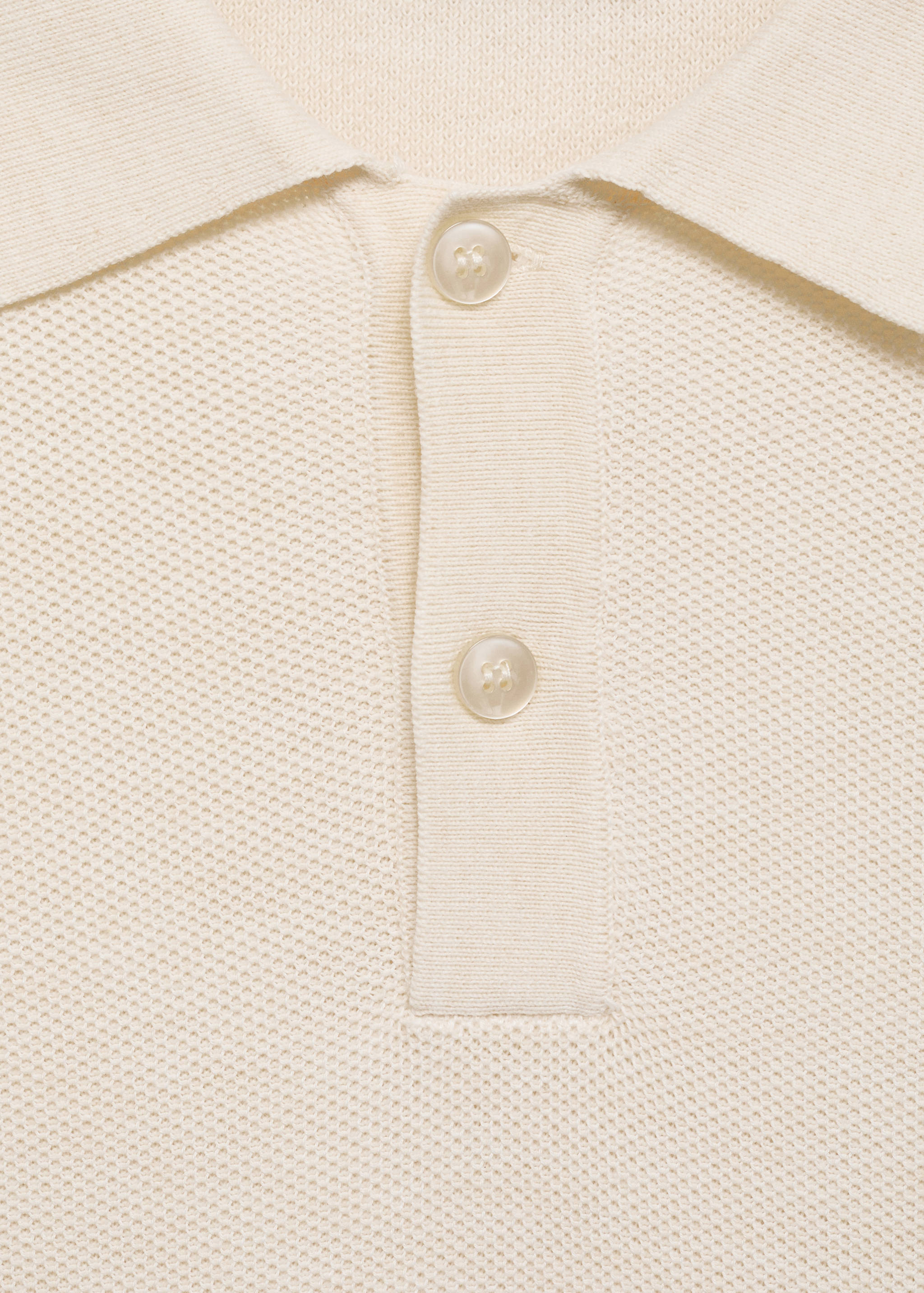 Micro-structured cotton knitted polo shirt - Details of the article 8