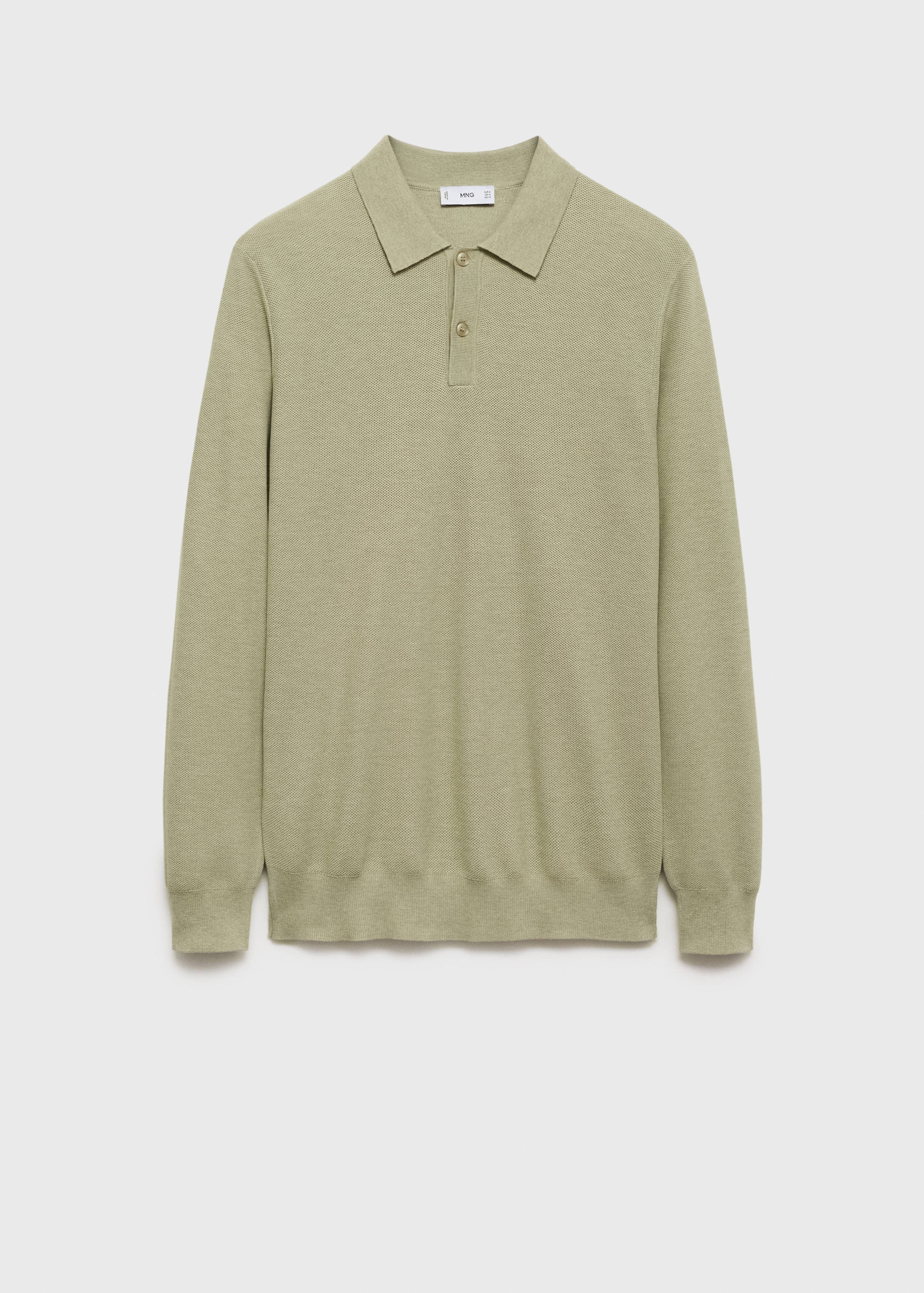 Micro-structured cotton knitted polo shirt - Article without model