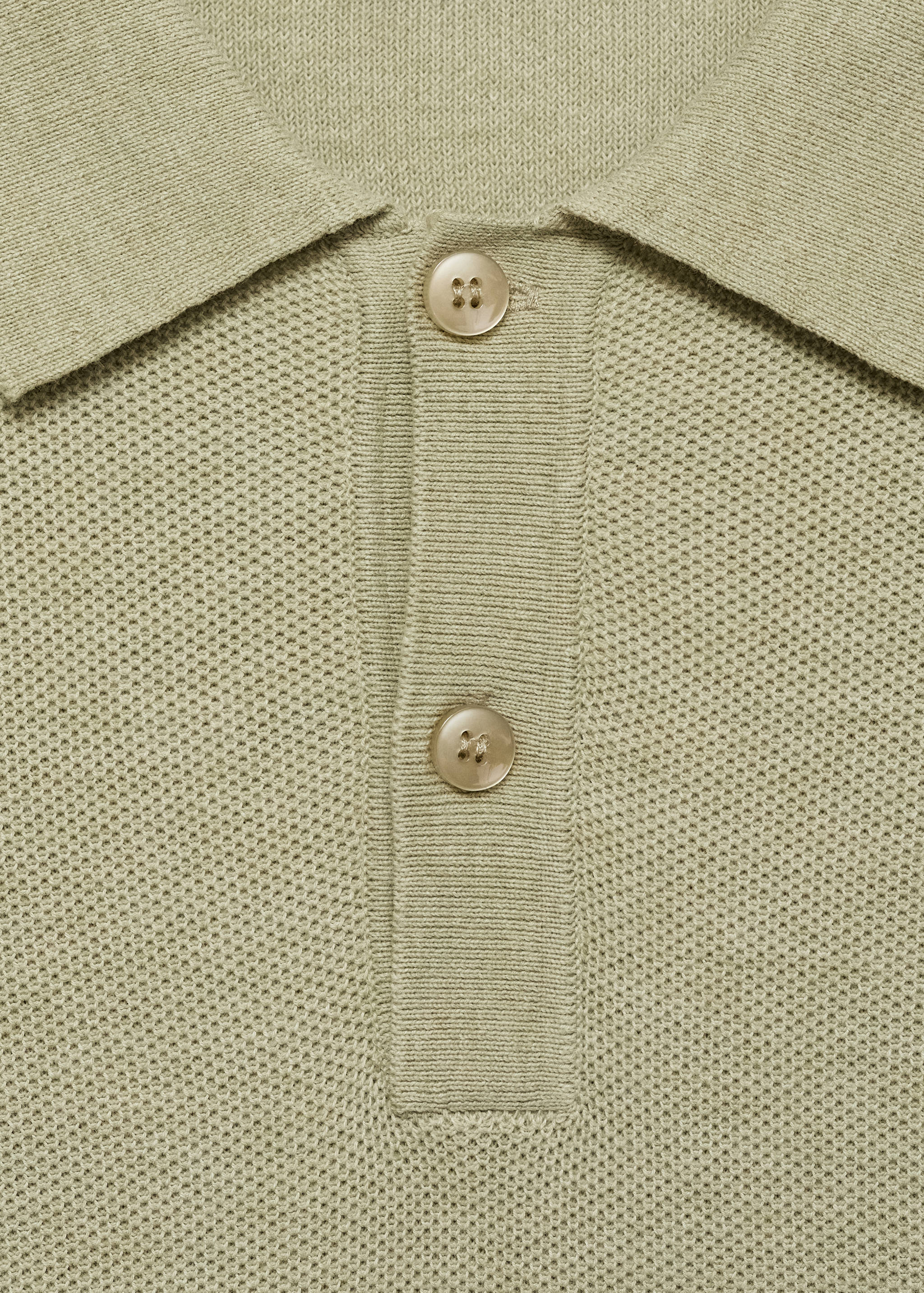 Micro-structured cotton knitted polo shirt - Details of the article 8