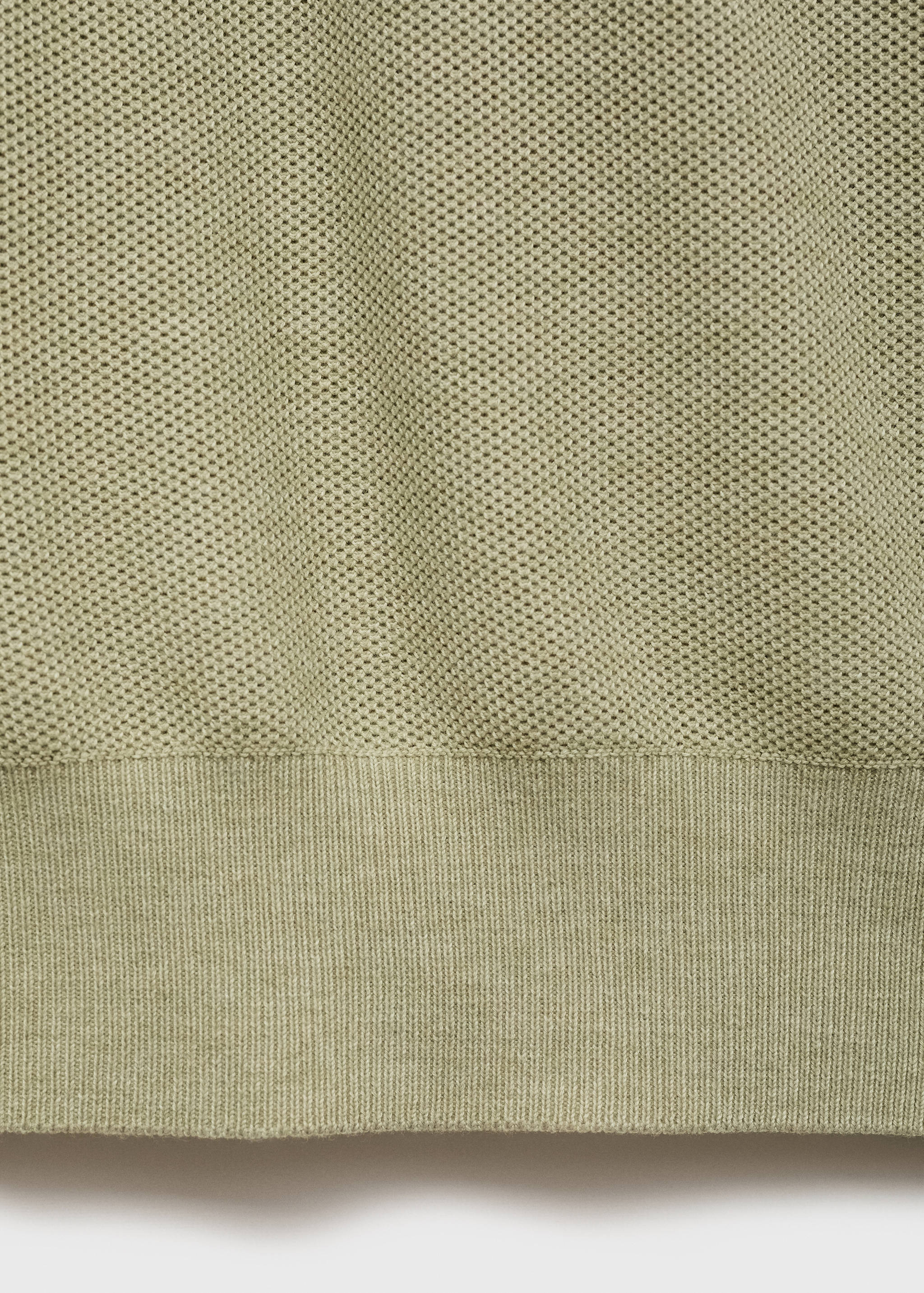 Micro-structured cotton knitted polo shirt - Details of the article 0