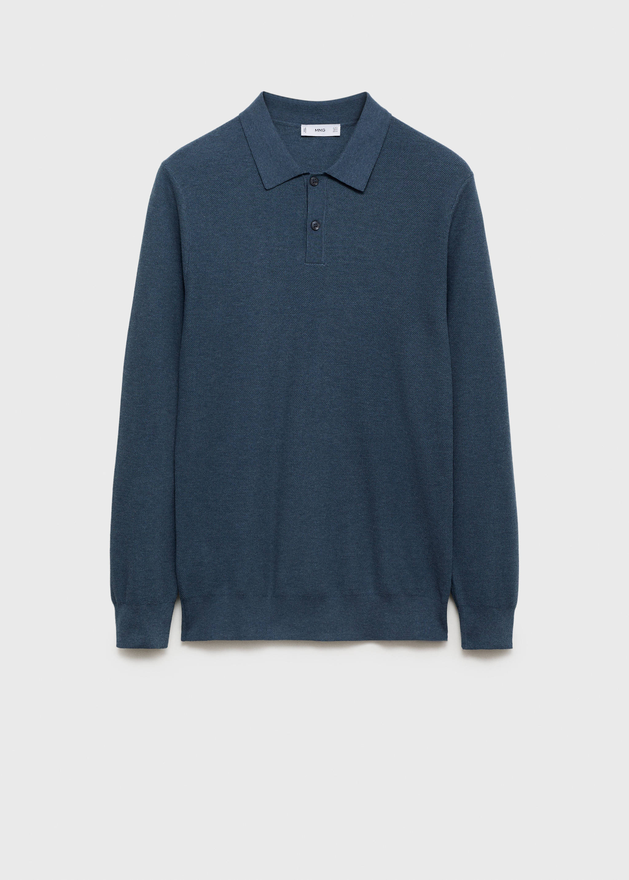 Micro-structured cotton knitted polo shirt - Article without model