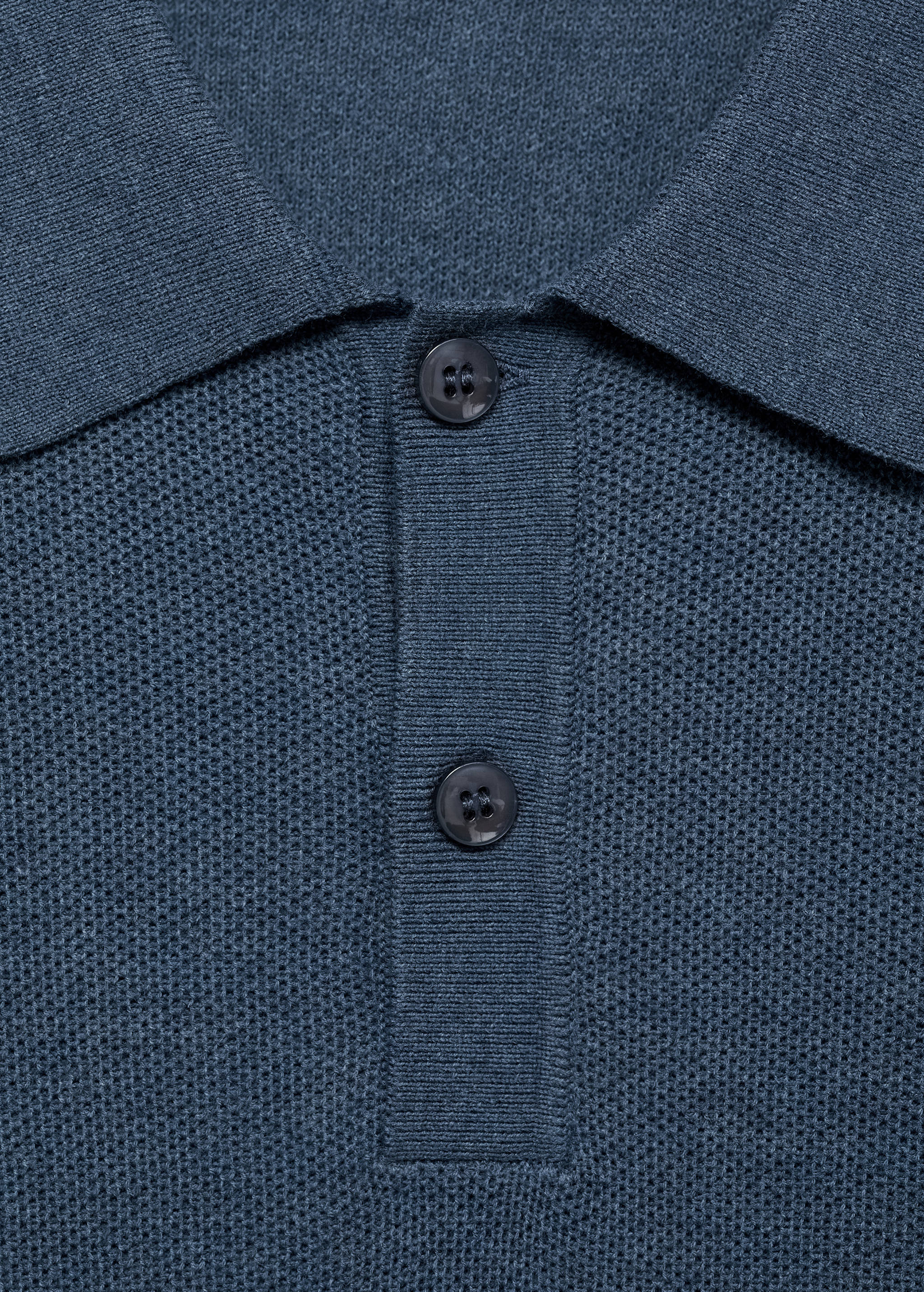 Micro-structured cotton knitted polo shirt - Details of the article 8