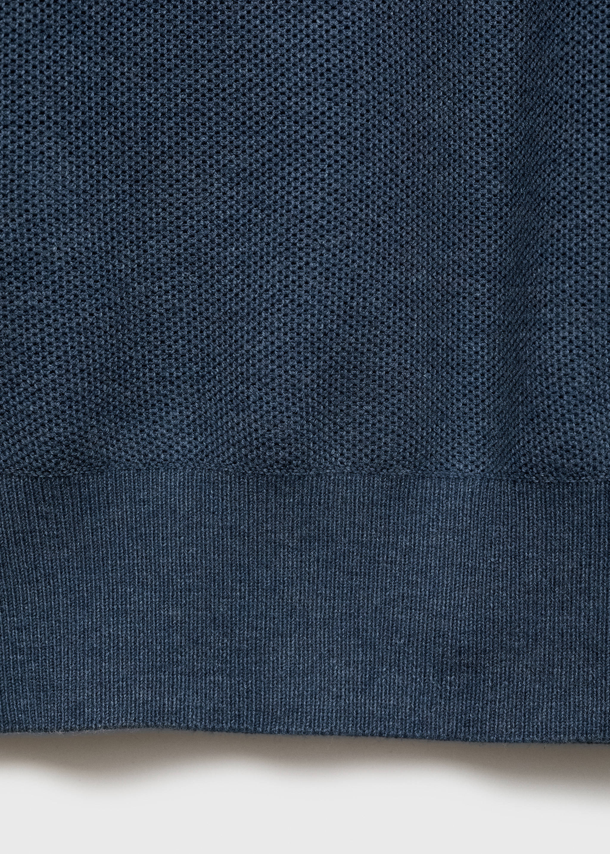 Micro-structured cotton knitted polo shirt - Details of the article 0