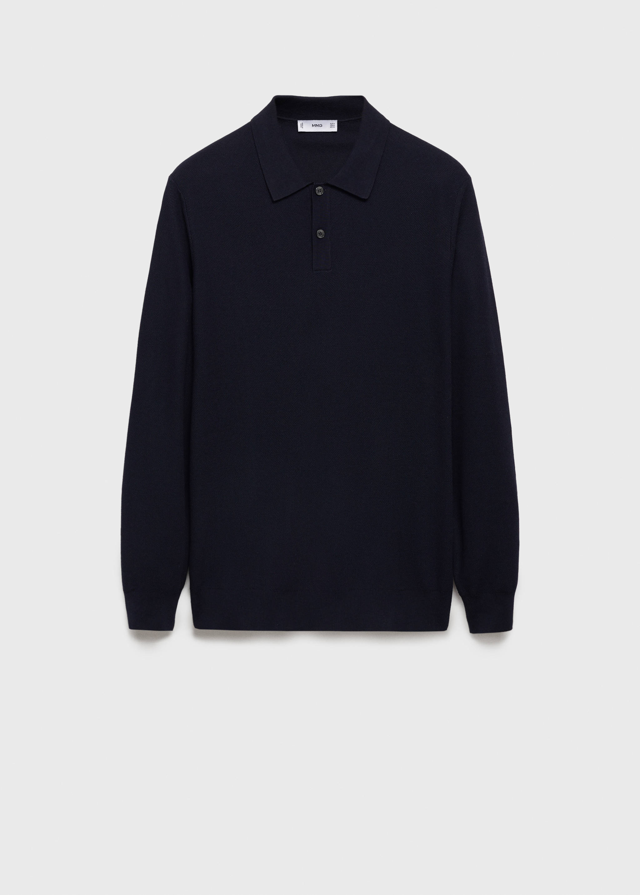 Micro-structured cotton knitted polo shirt - Article without model