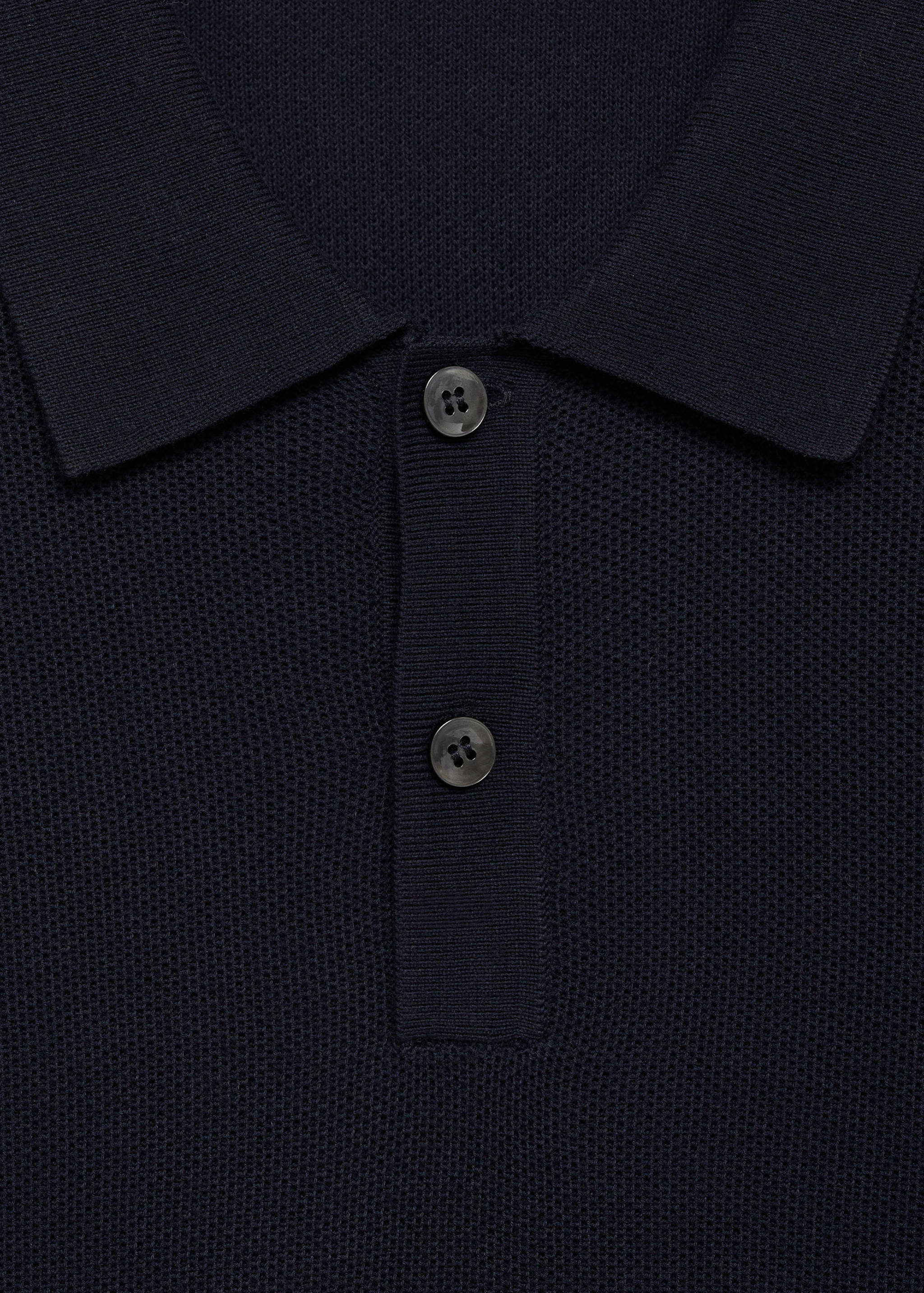 Micro-structured cotton knitted polo shirt - Details of the article 8