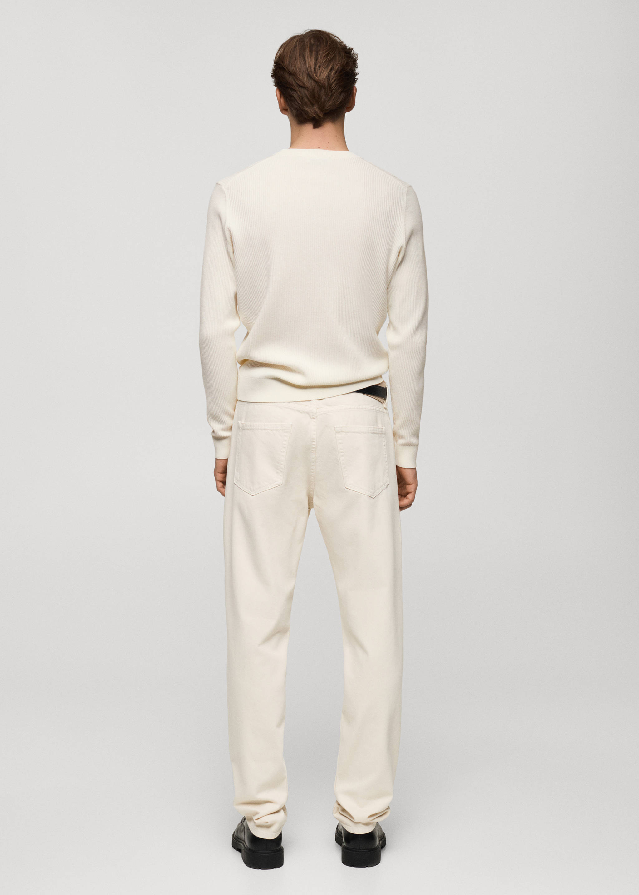 Fine rib-knit cotton sweater - Reverse of the article