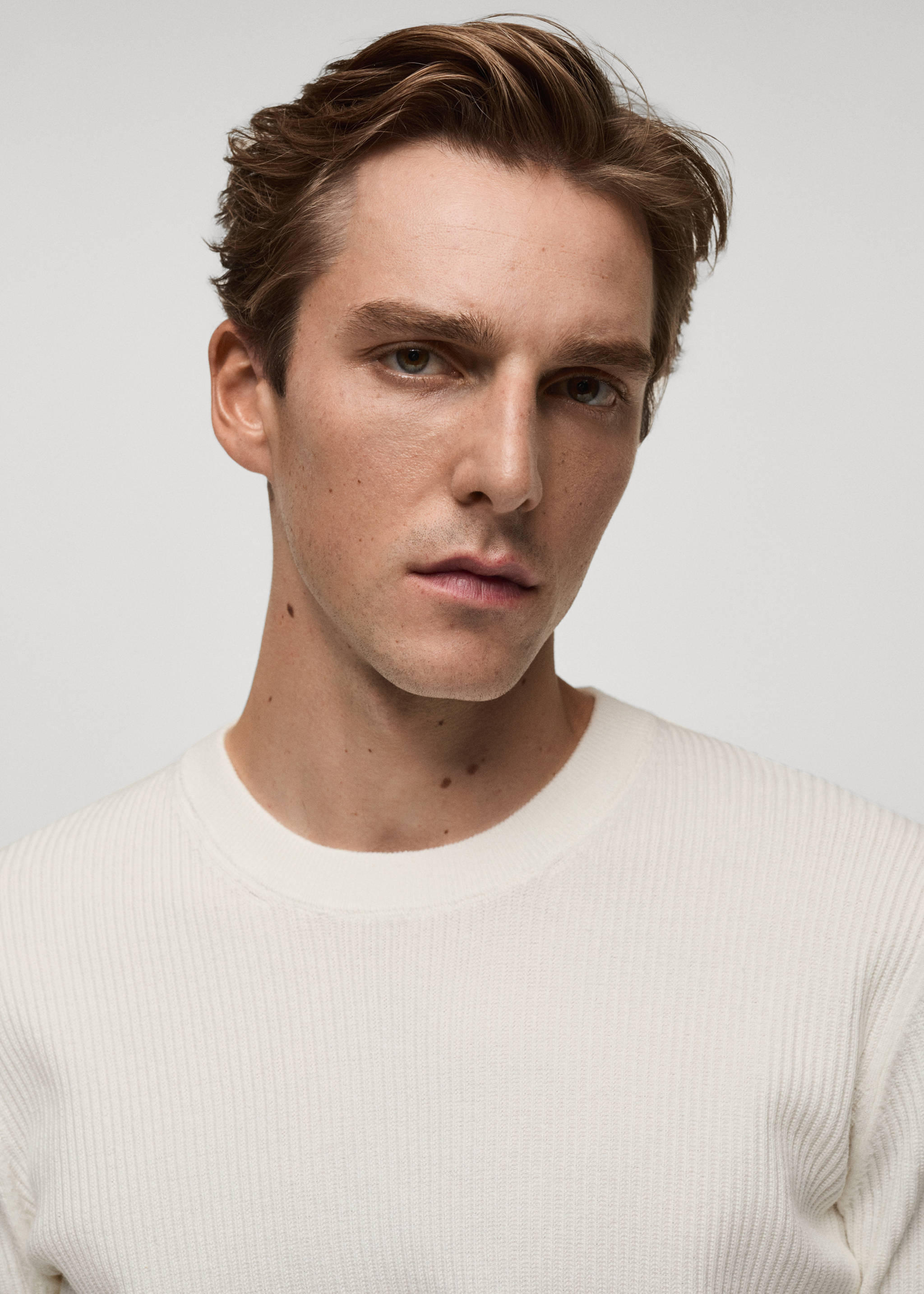 Fine rib-knit cotton sweater - Details of the article 1