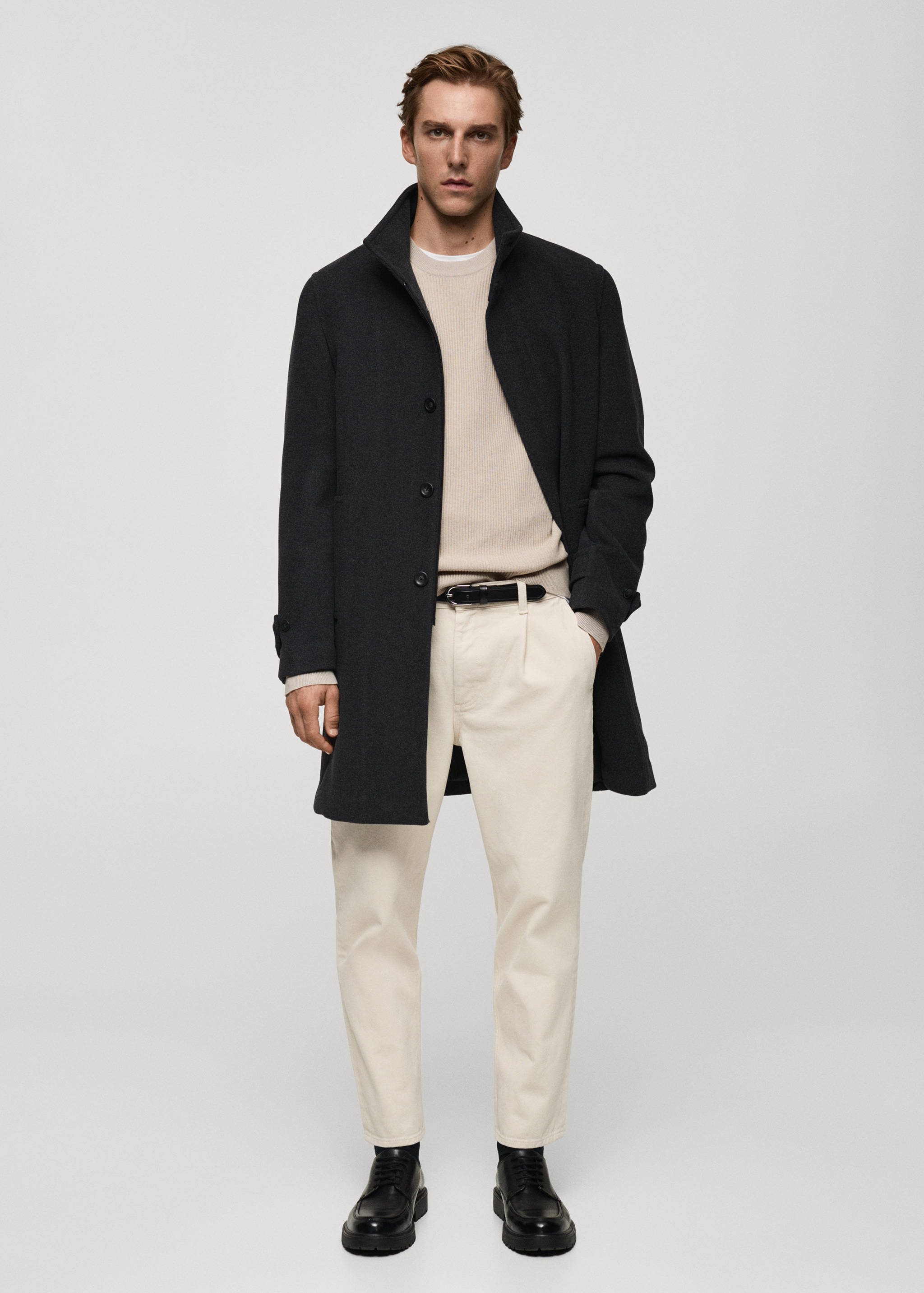 Fine rib-knit cotton sweater - General plane