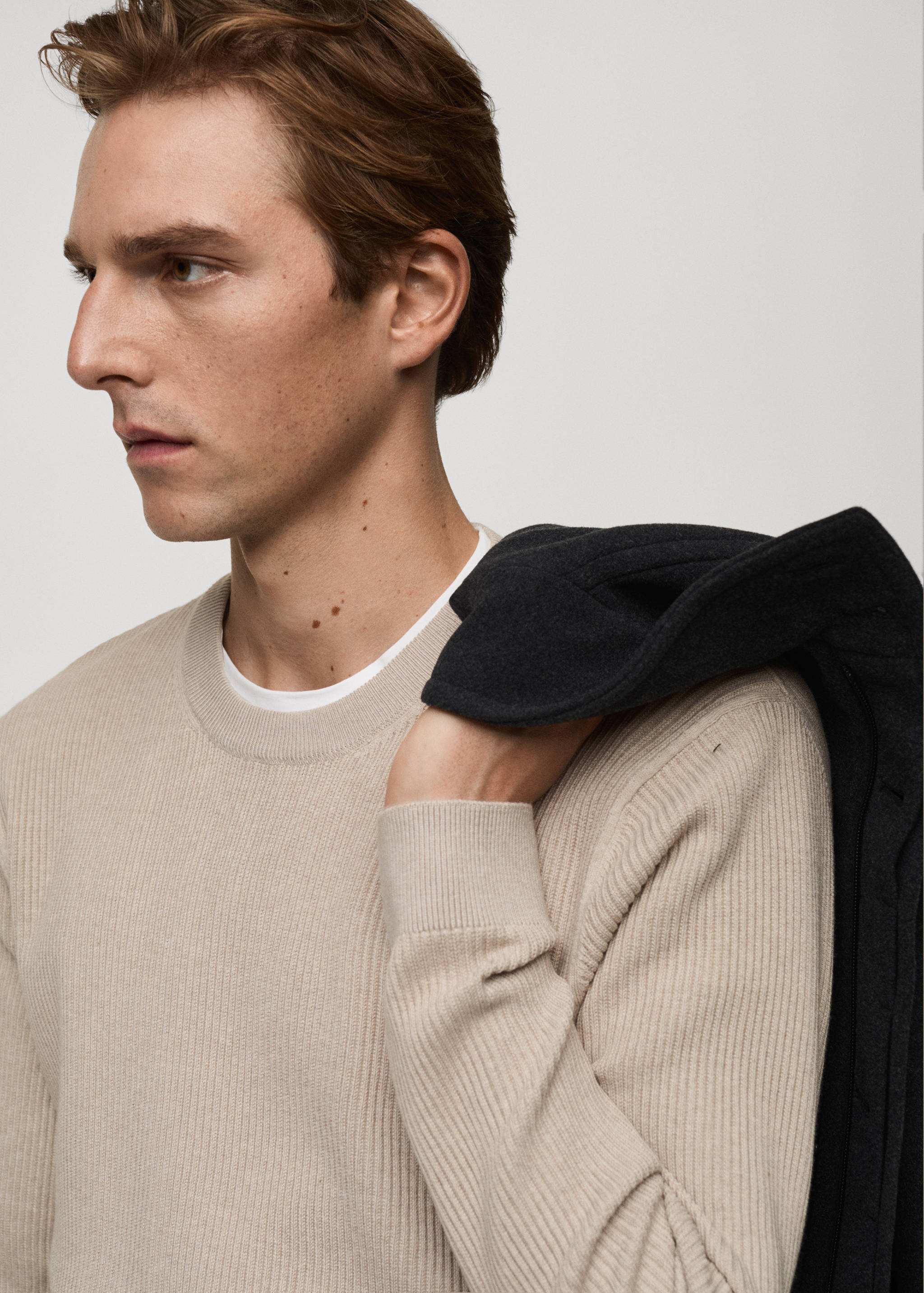 Fine rib-knit cotton sweater - Details of the article 1