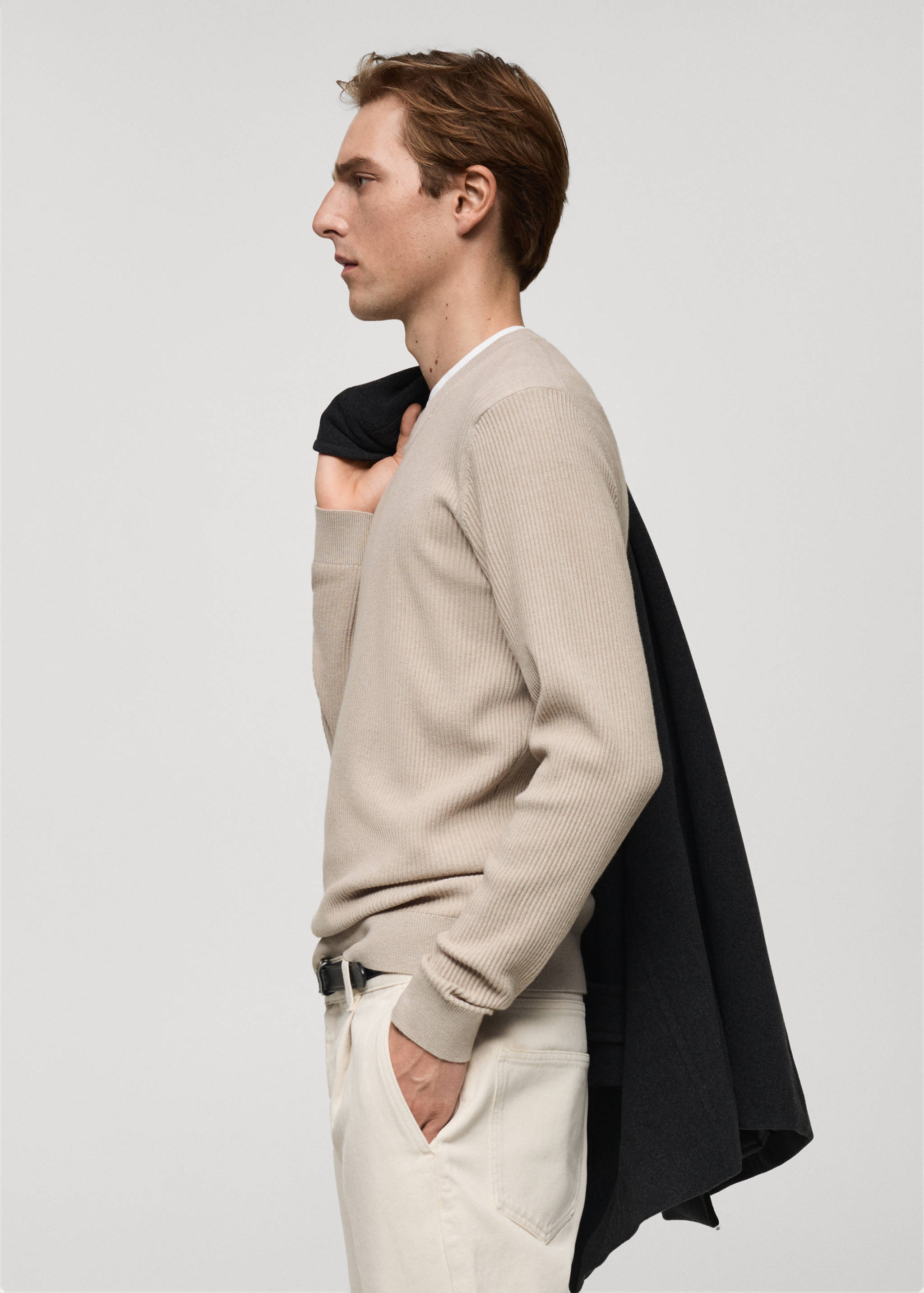 Fine rib-knit cotton sweater - Details of the article 2