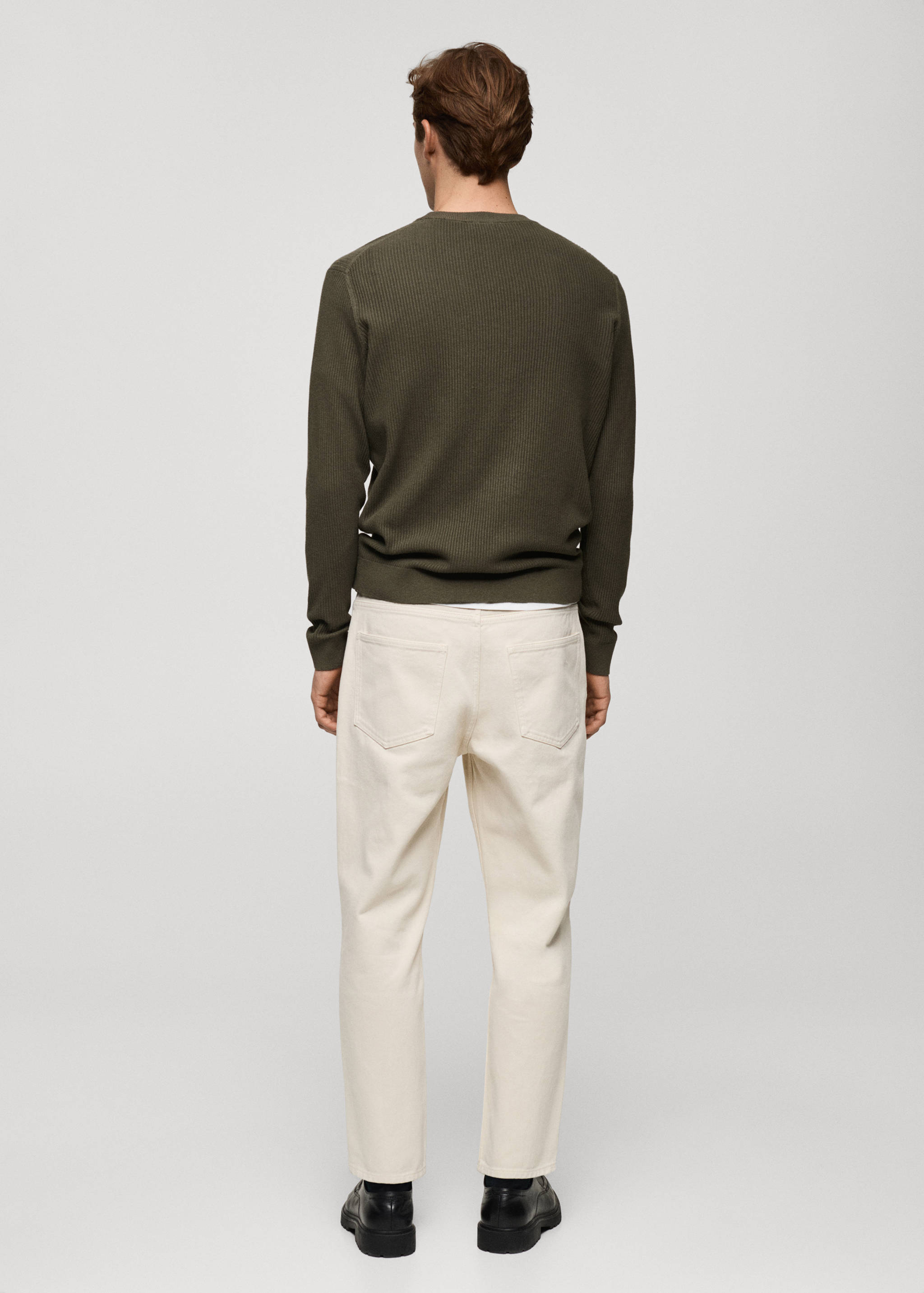 Fine rib-knit cotton sweater - Reverse of the article