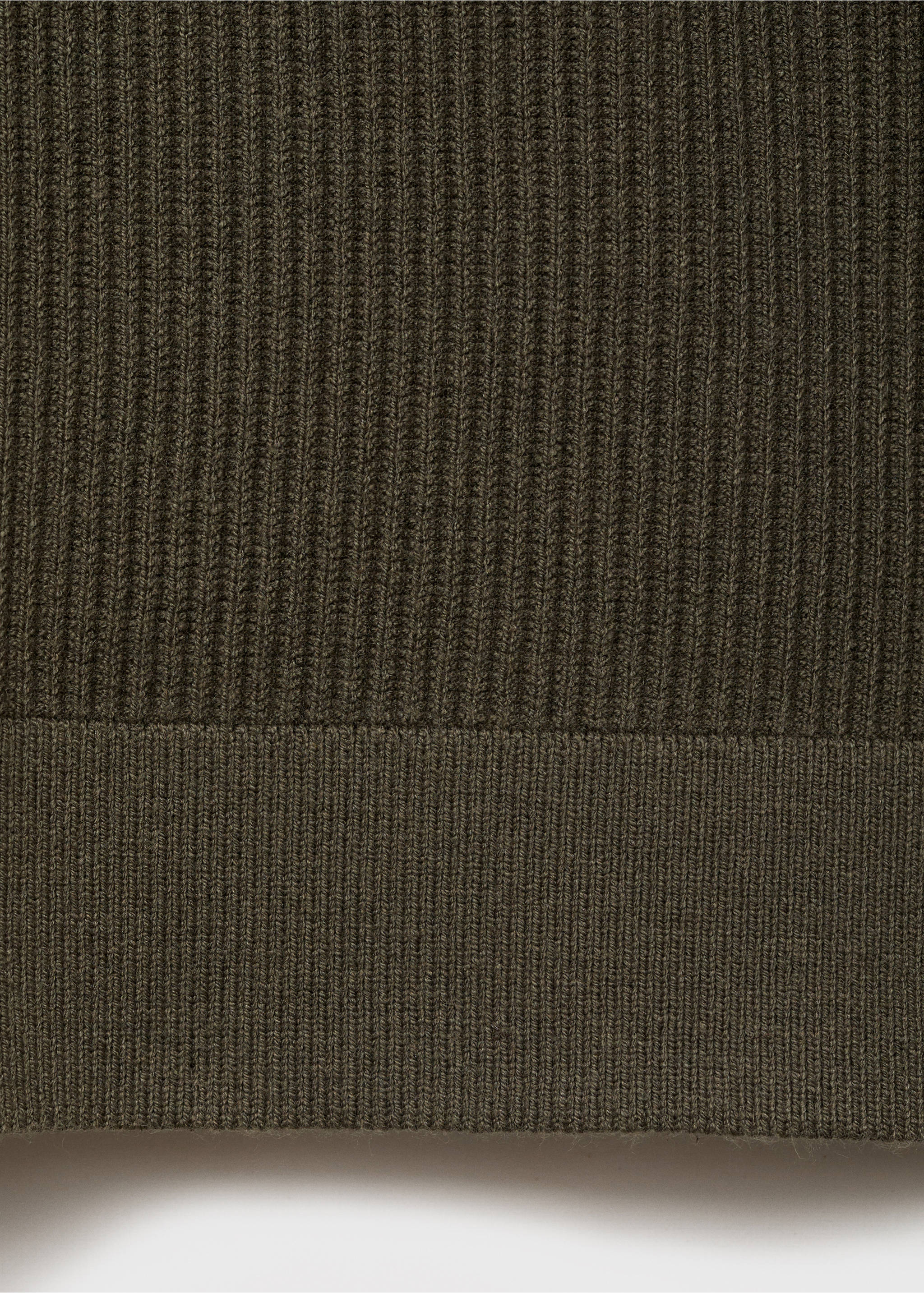 Fine rib-knit cotton sweater - Details of the article 0, Khaki. Ref: 87010610-00.
