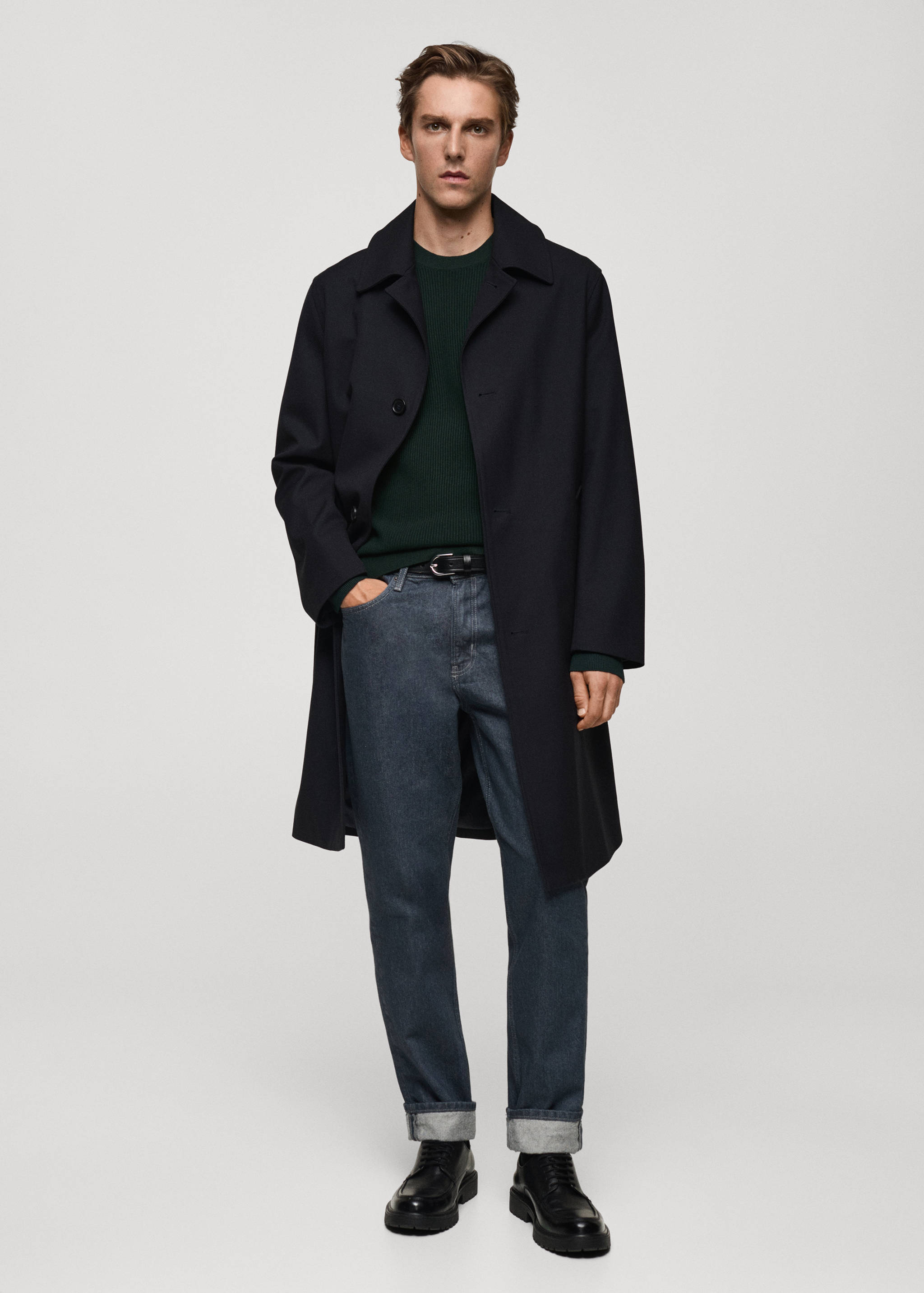 Fine rib-knit cotton sweater - General plane