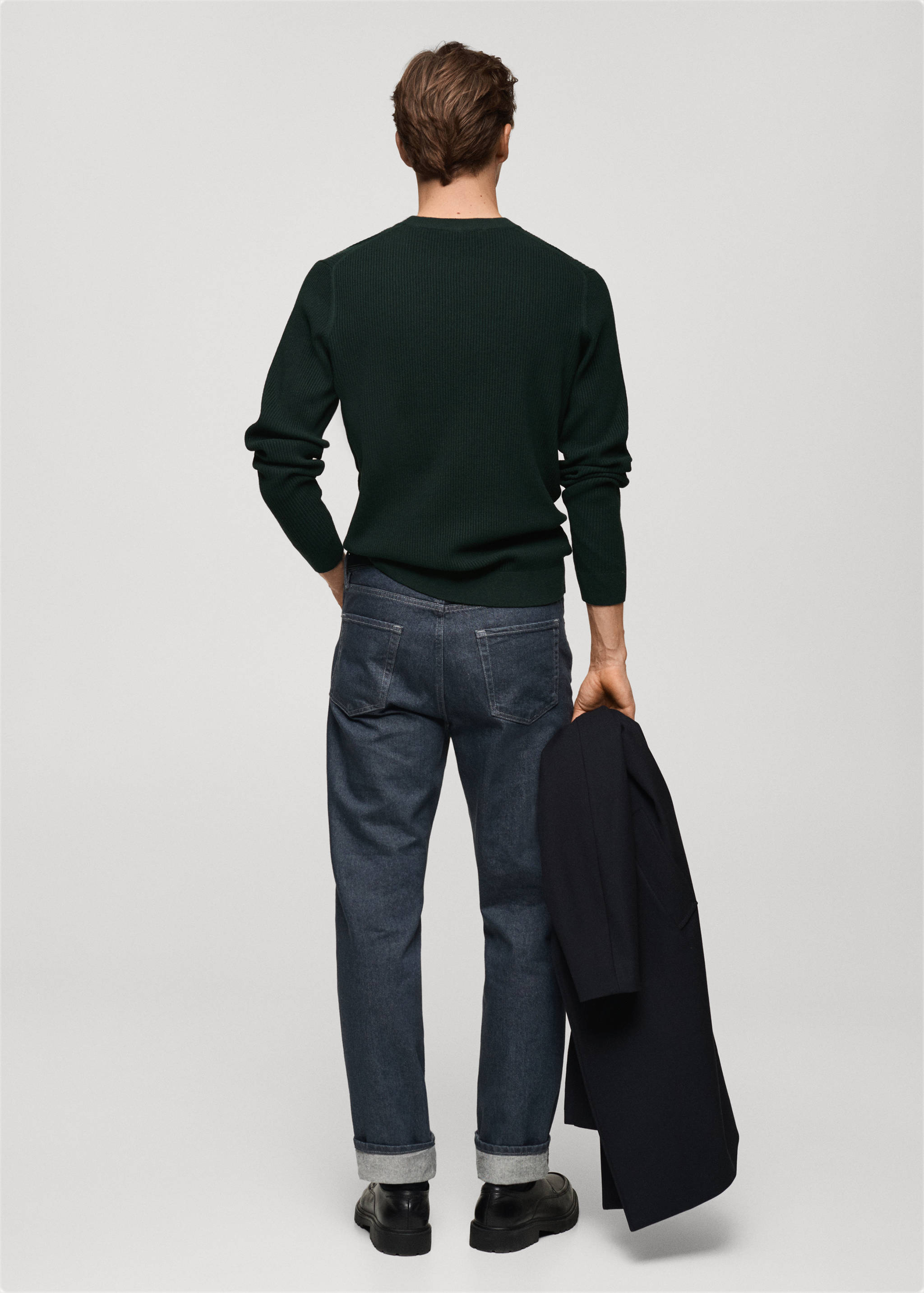 Fine rib-knit cotton sweater - Reverse of the article