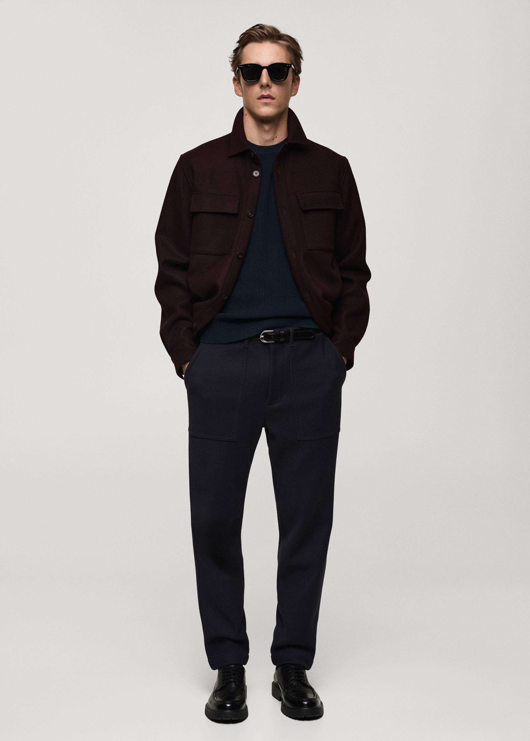 Fine rib-knit cotton sweater - General plane