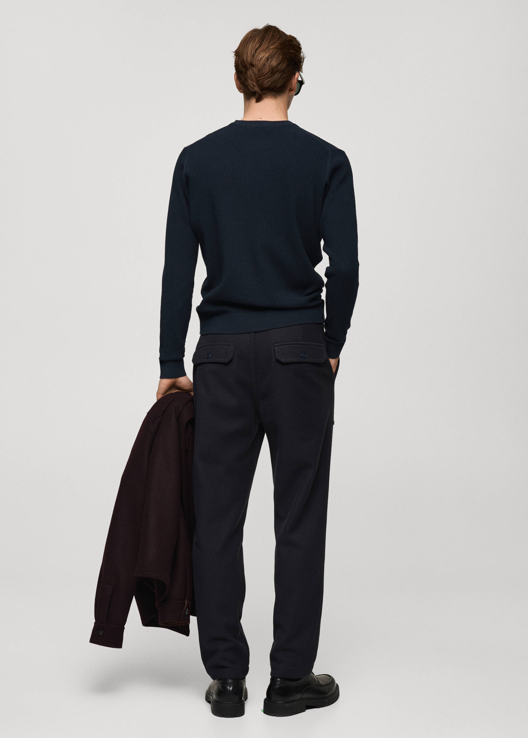 Fine rib-knit cotton sweater - Reverse of the article