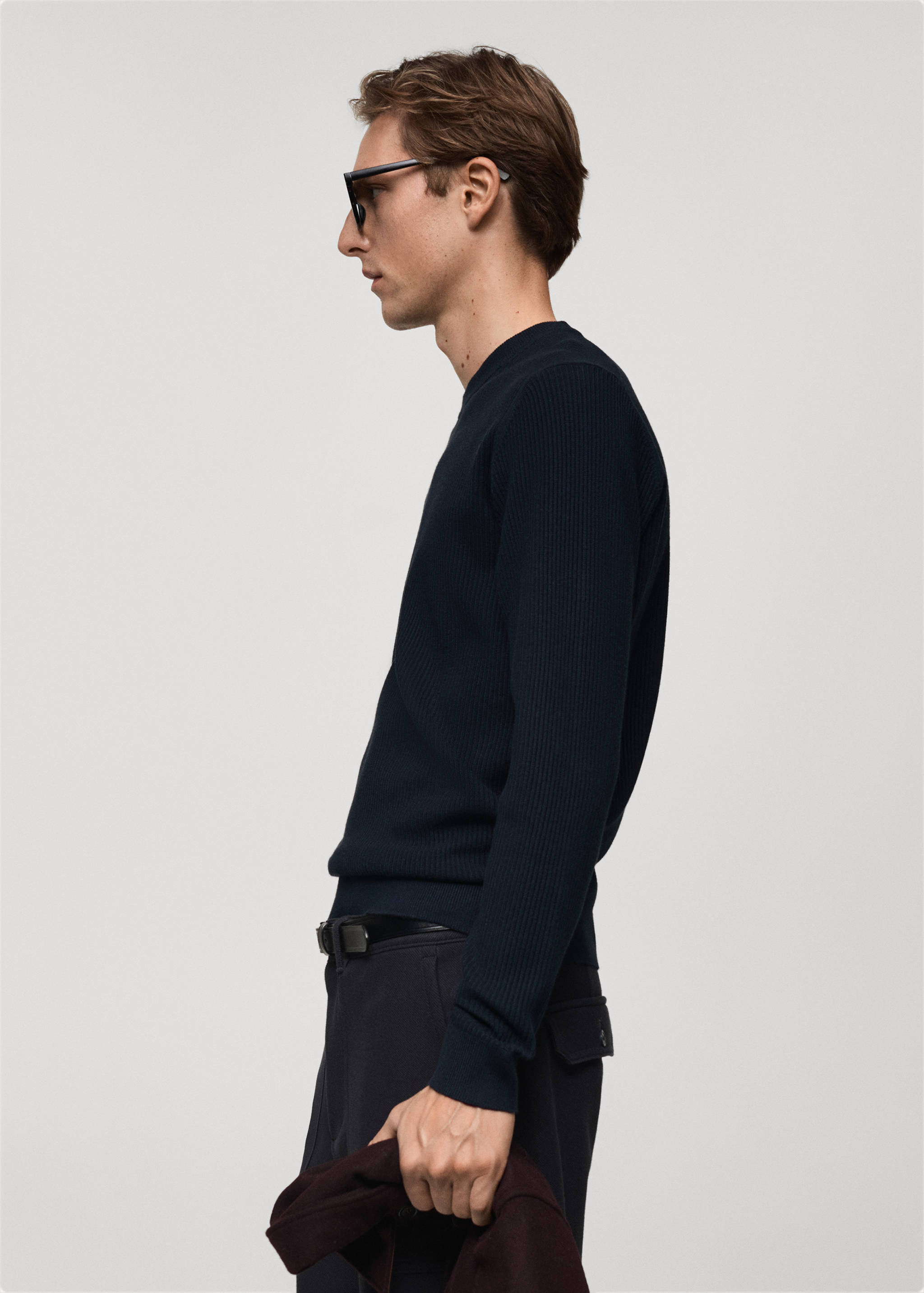 Fine rib-knit cotton sweater - Details of the article 2