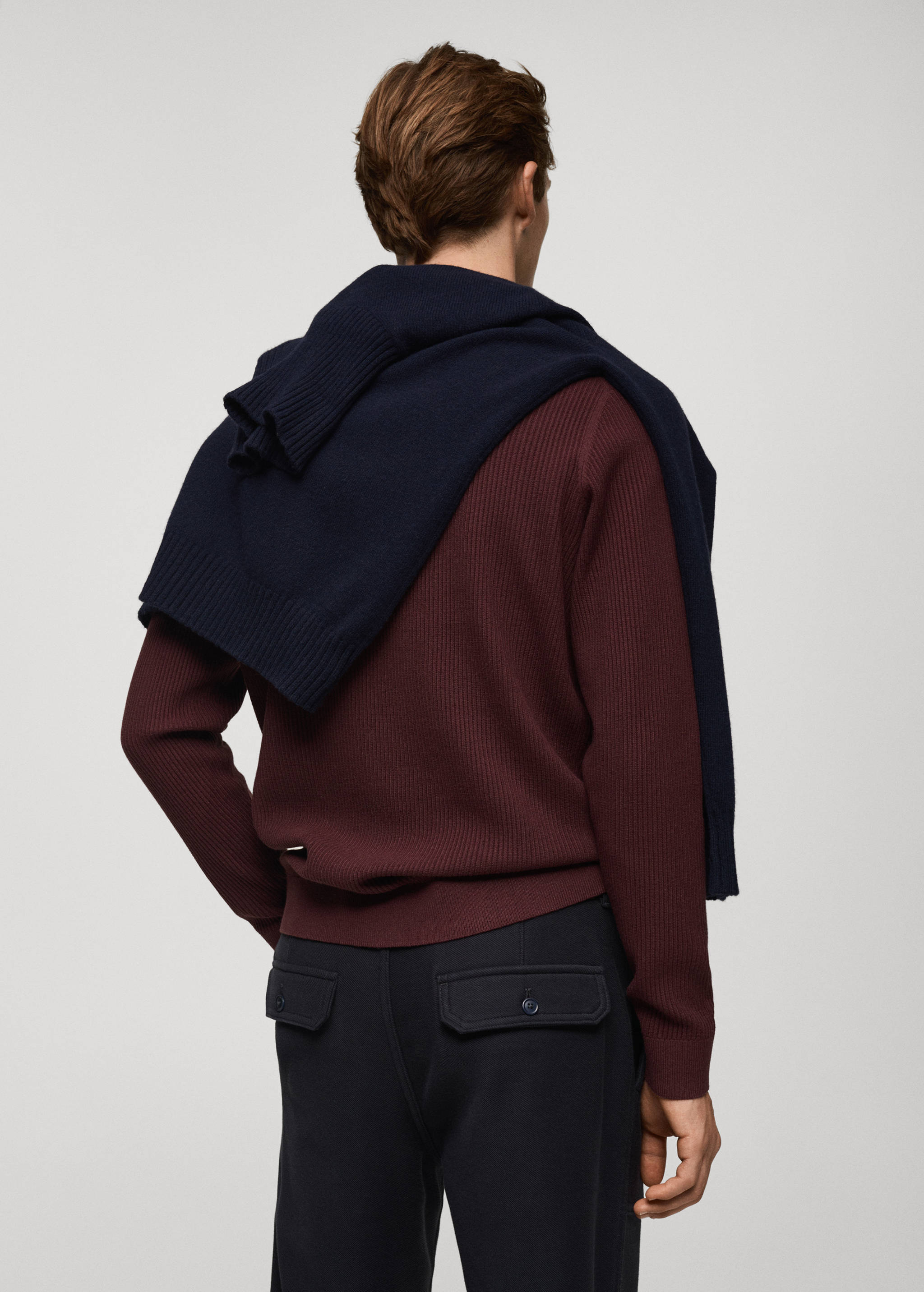 Fine rib-knit cotton sweater - Reverse of the article