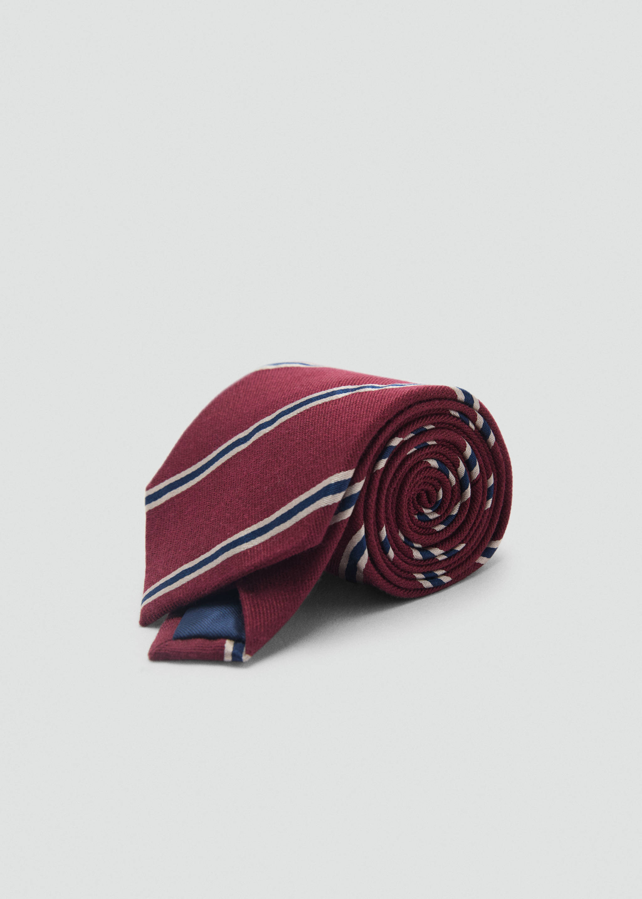 Striped silk cotton tie - Medium plane