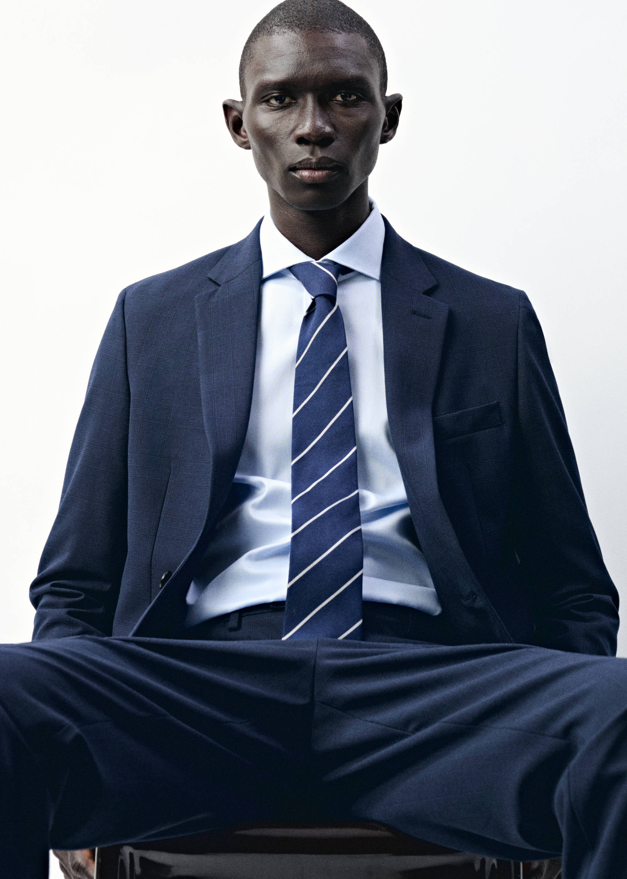 Cravate rayures soie et laine - Détail de l'article 3