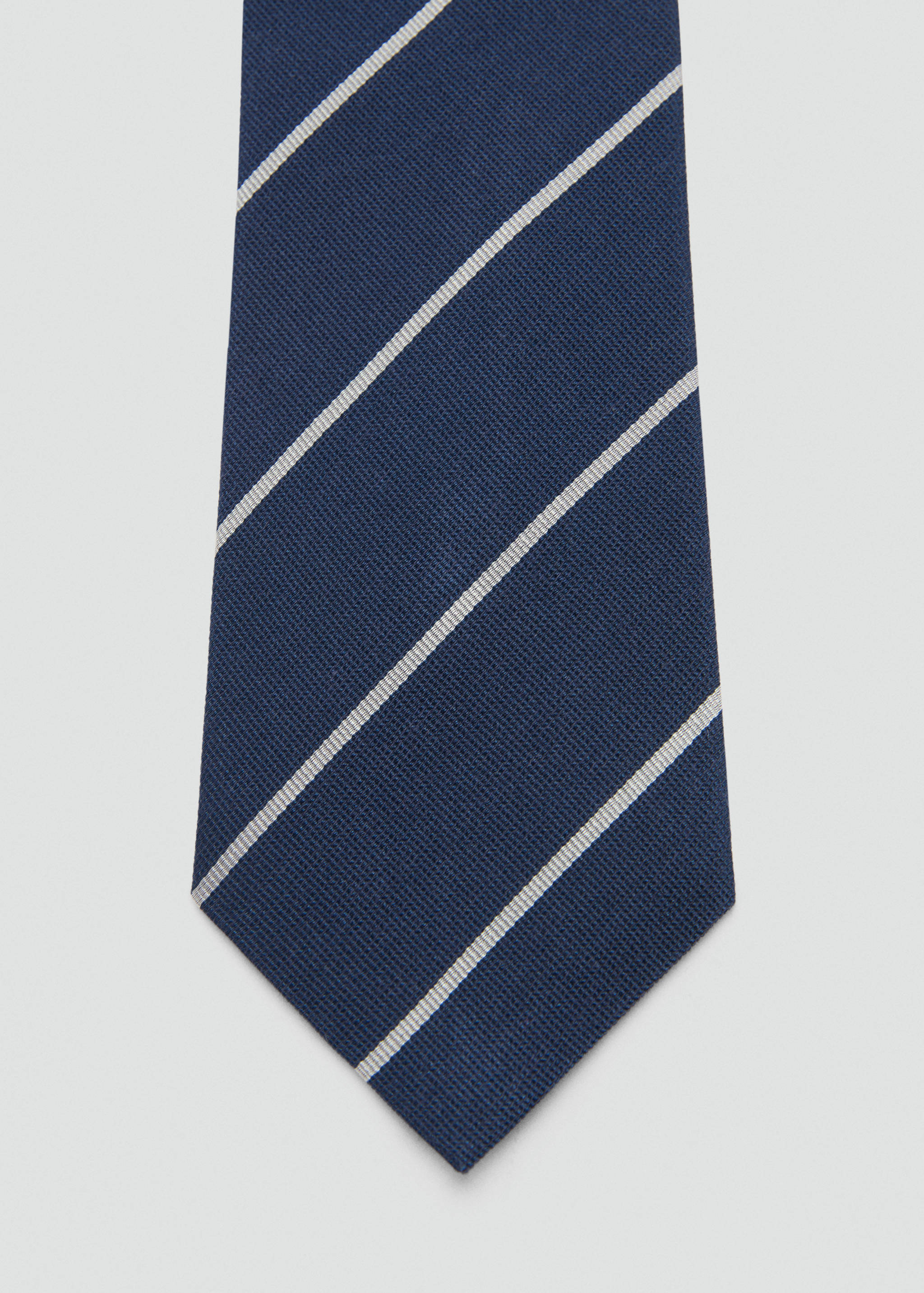 Striped silk cotton tie - null