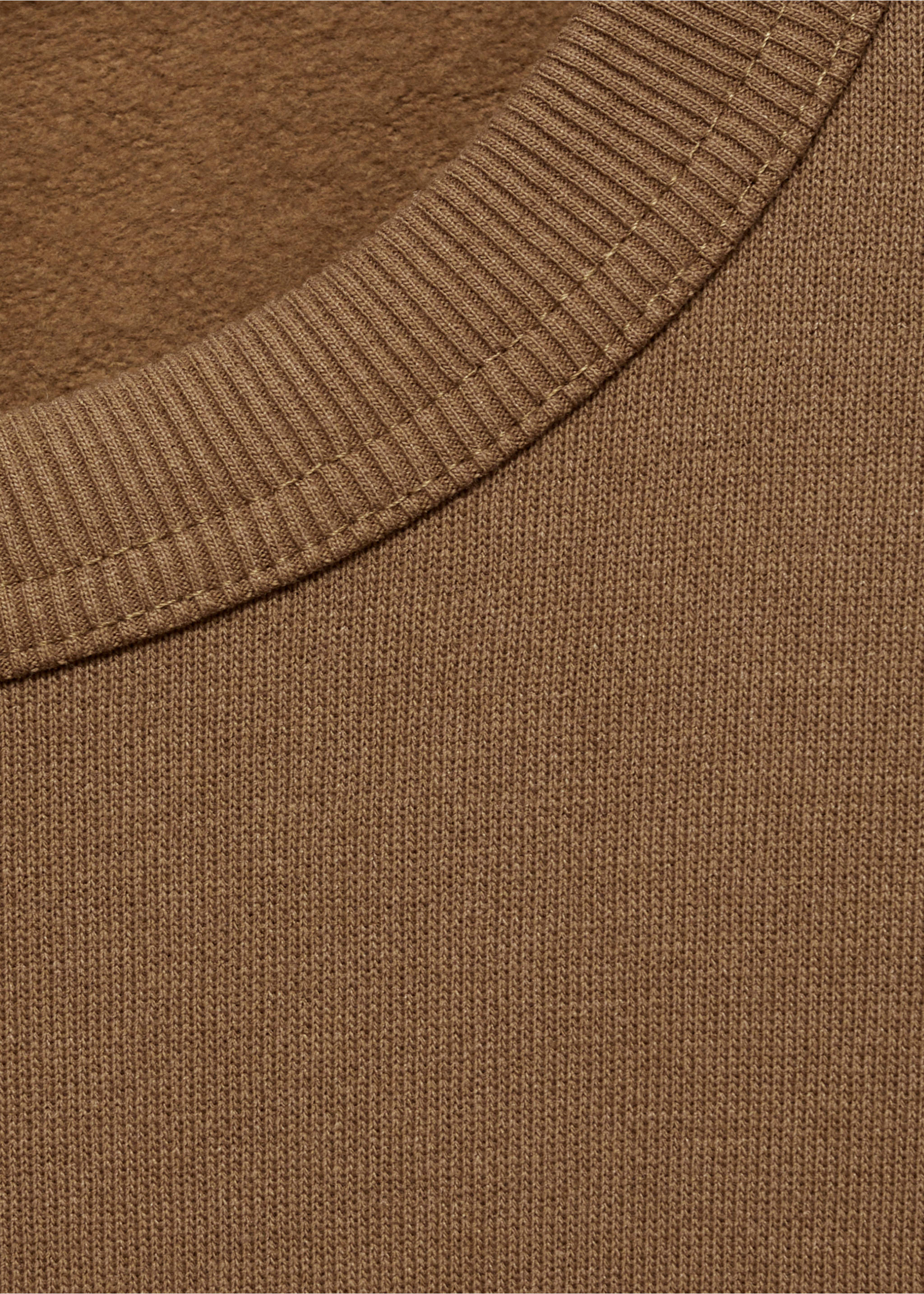 Regular kesim pamuklu sweatshirt - Ürün detayı 8, Orta Kahverengi. Ref: 87010620-00.