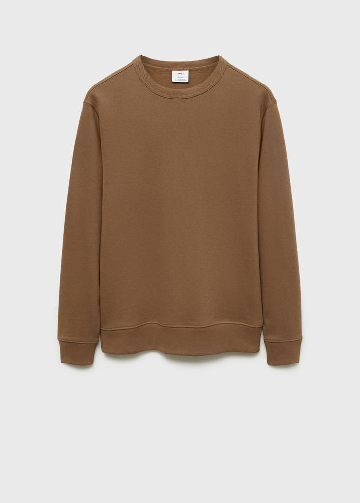 Regular-fit cotton sweatshirt — Medium Brown