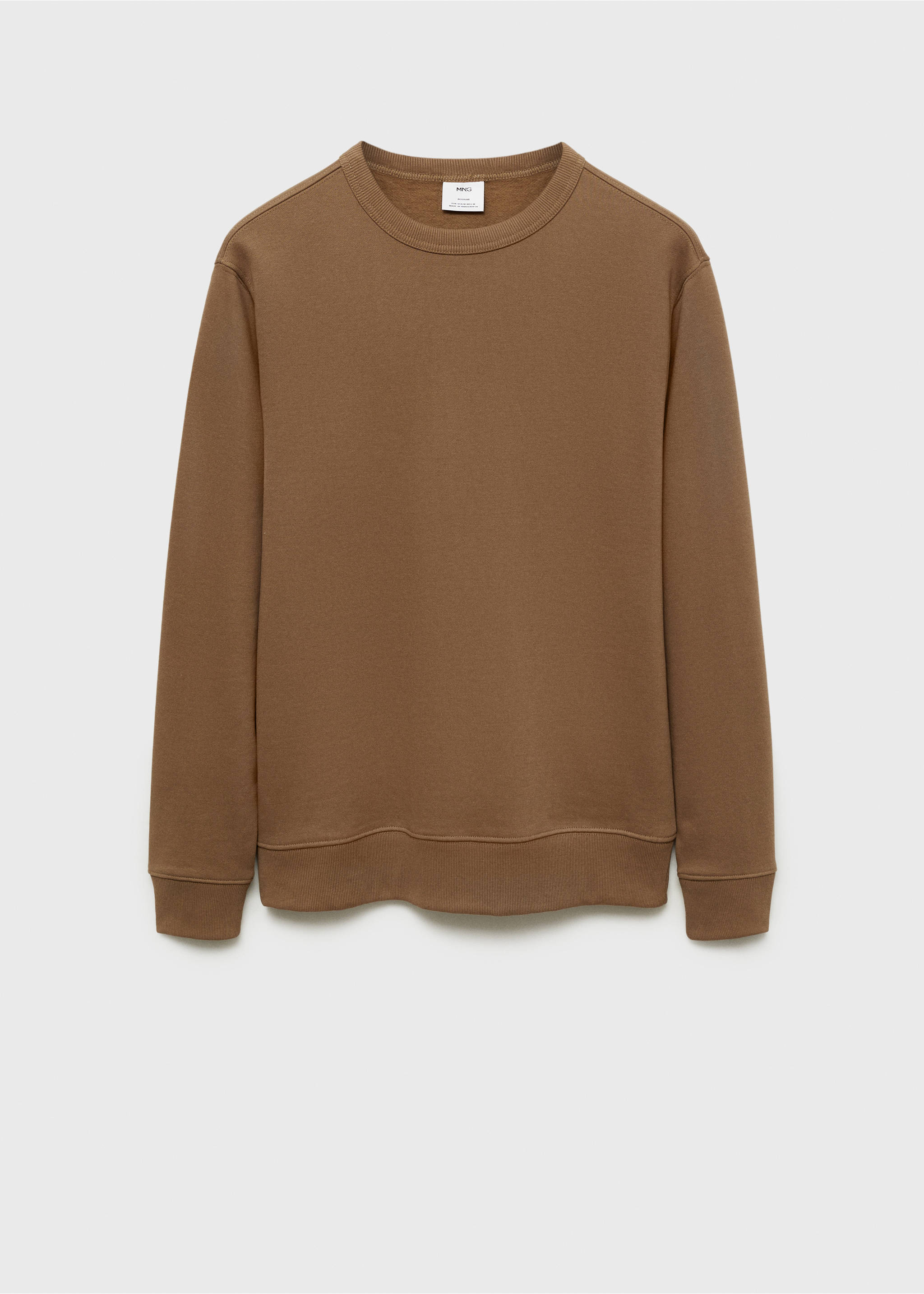 Regular kesim pamuklu sweatshirt - Modelsiz ürün, Orta Kahverengi. Ref: 87010620-00.