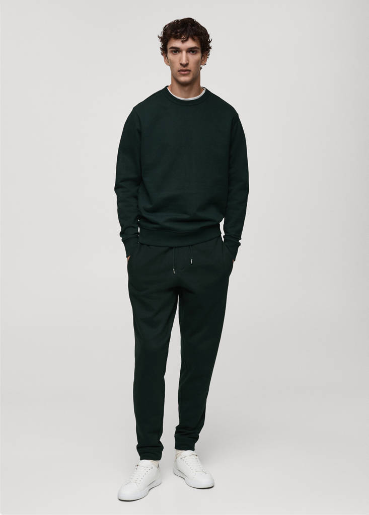 Regular-fit cotton sweatshirt — Green