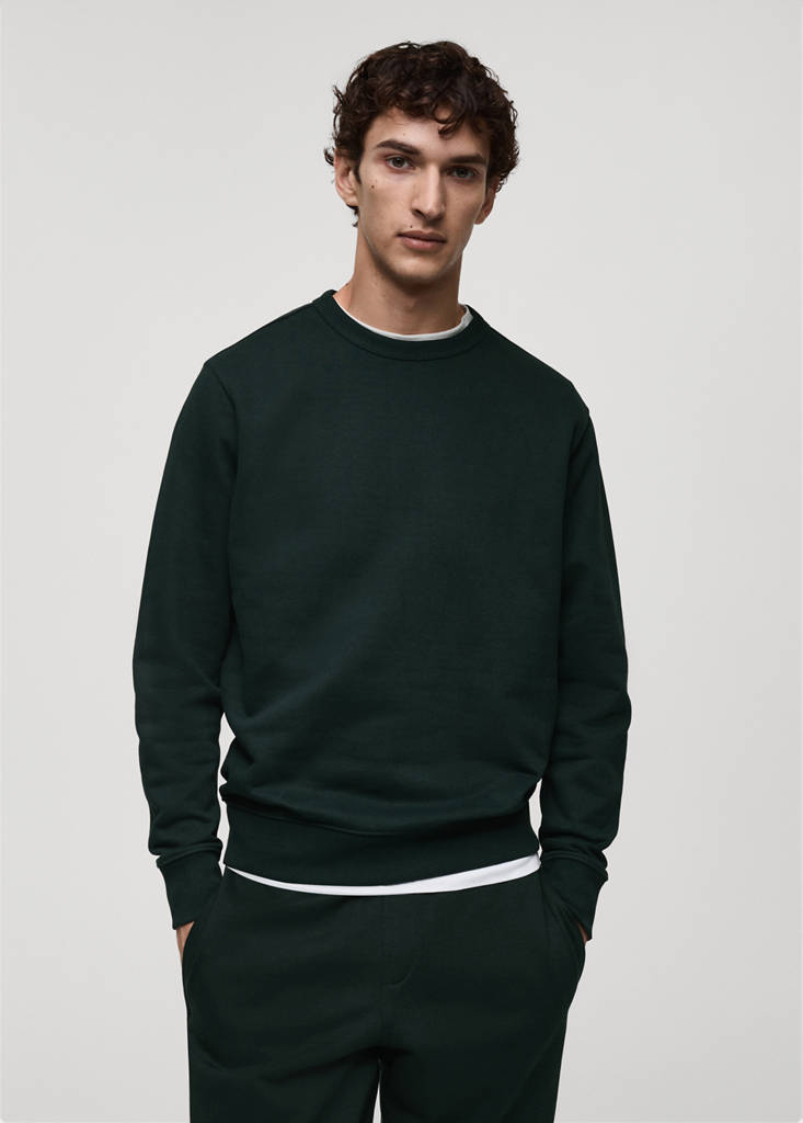 Regular-fit cotton sweatshirt — Green