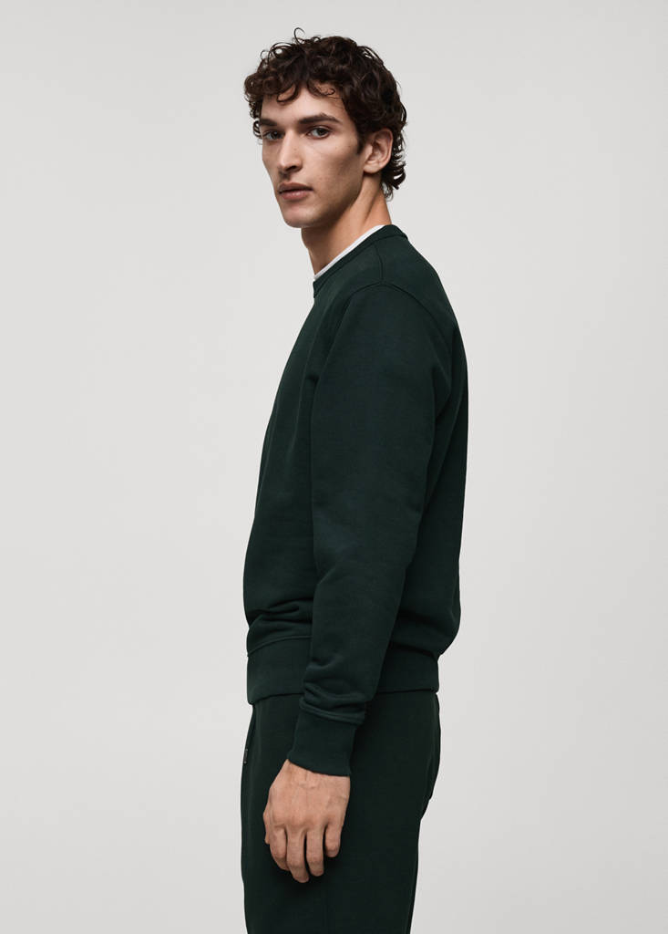 Regular-fit cotton sweatshirt — Green