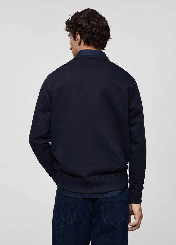 Regular-fit cotton sweatshirt — Dark Navy