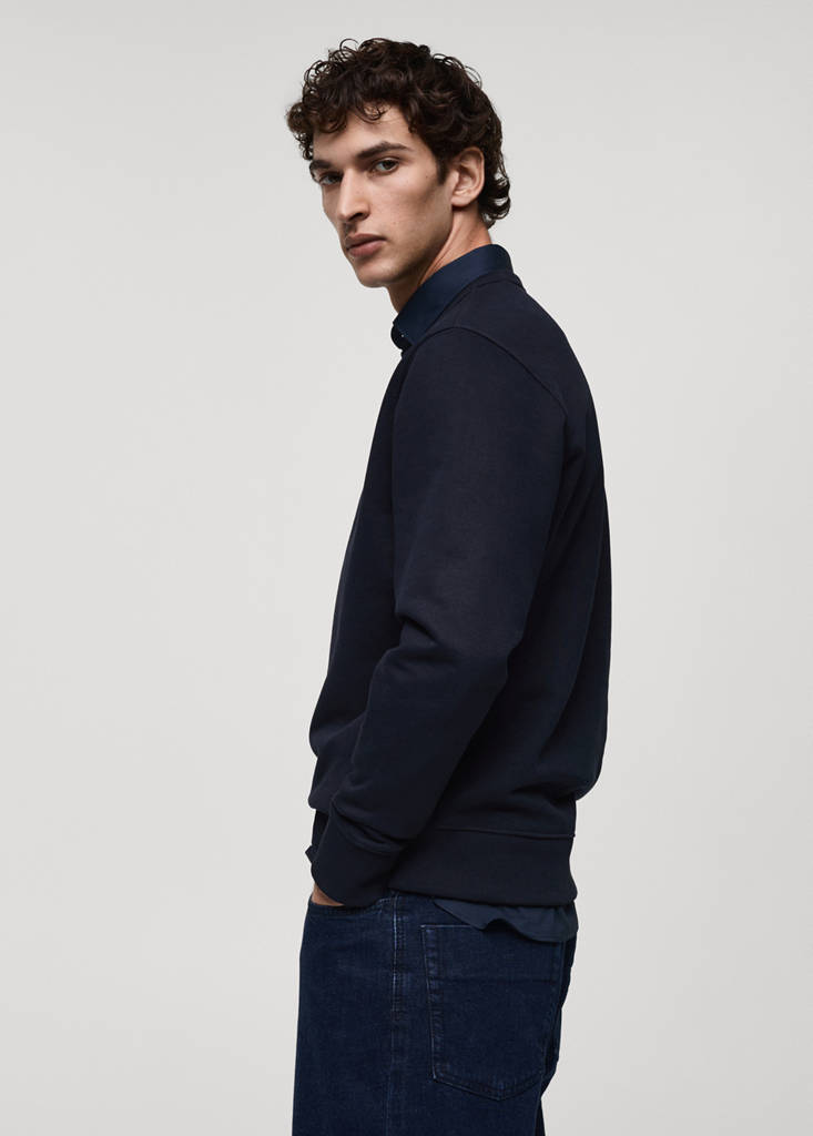 Regular-fit cotton sweatshirt — Dark Navy