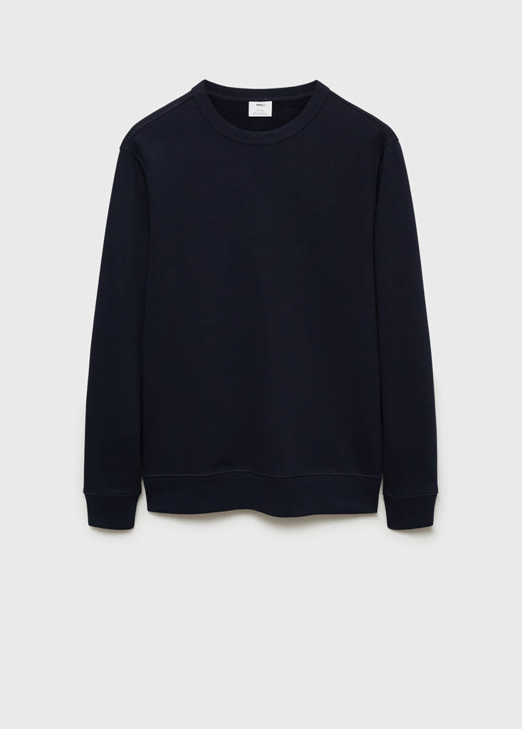 Regular-fit cotton sweatshirt — Dark Navy