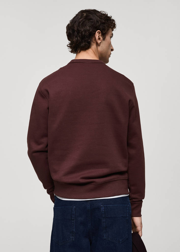 Regular-fit cotton sweatshirt — Burgundy